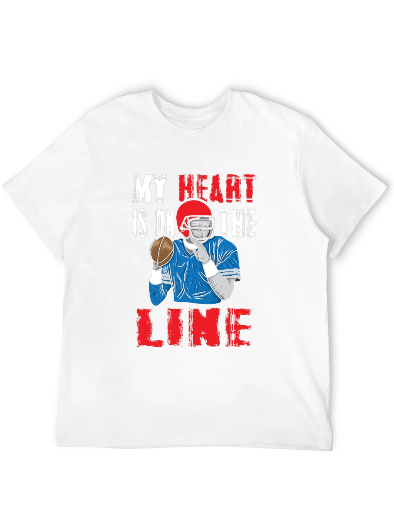 My Heart is On The Line Football Graphic Tee