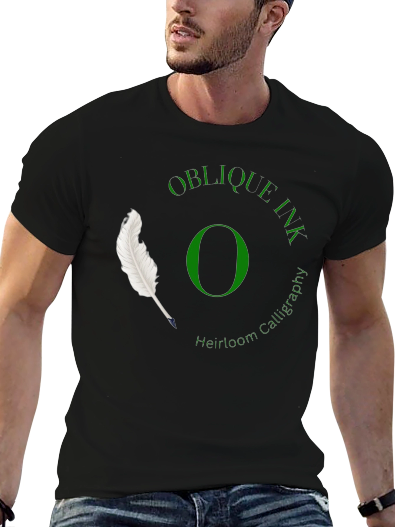 Oblique Ink Calligraphy T-Shirt