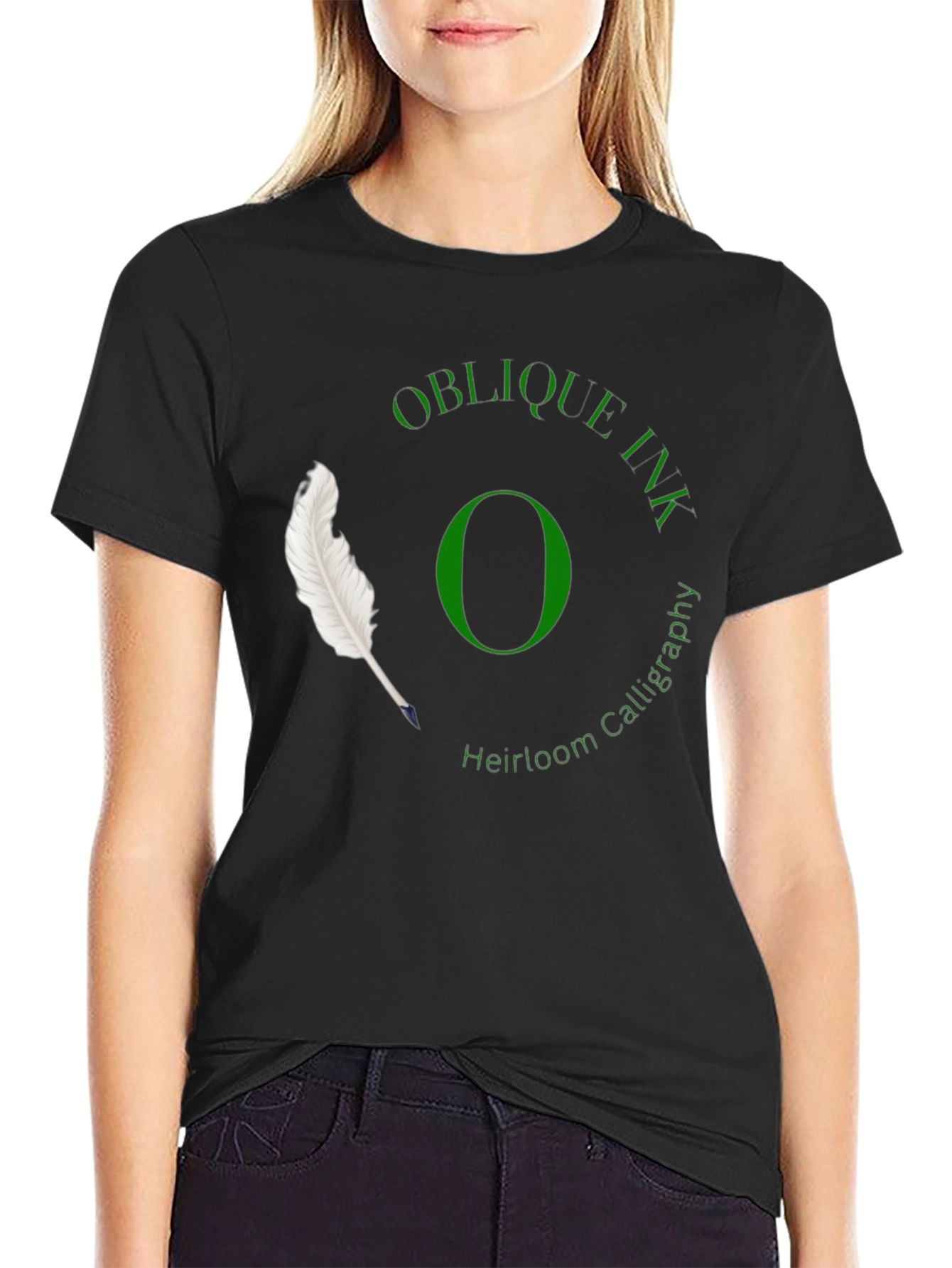Oblique Ink Calligraphy T-Shirt