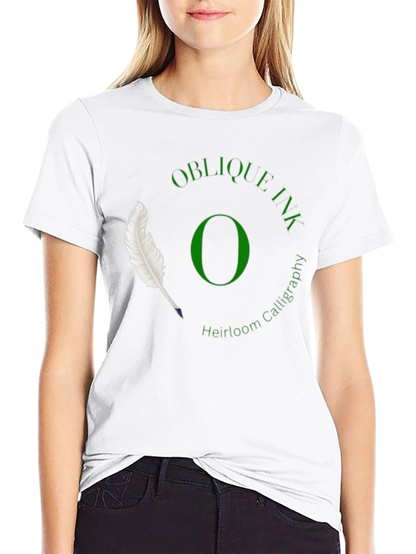 Oblique Ink Calligraphy T-Shirt