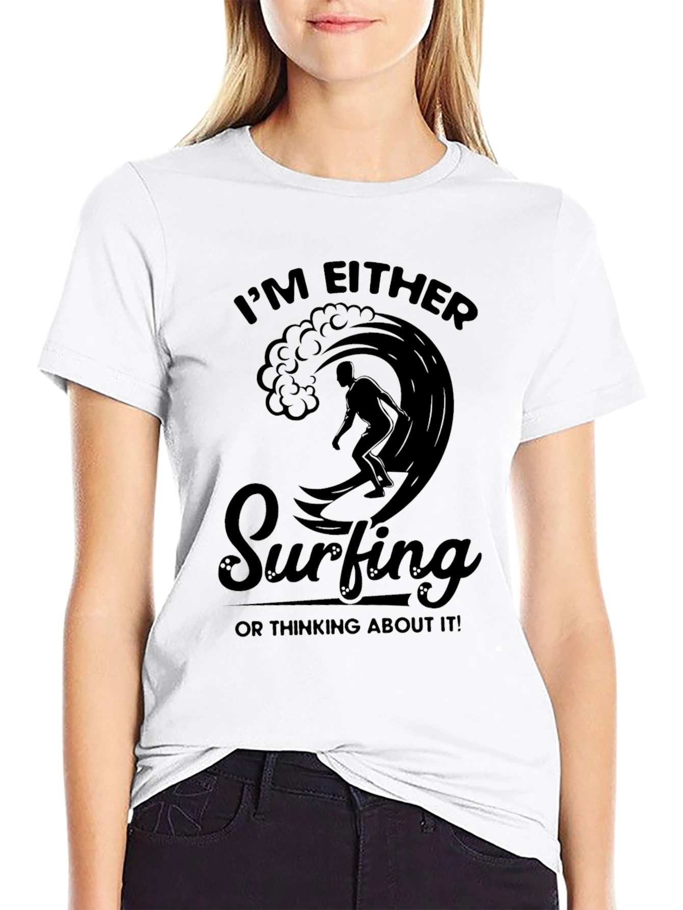 Surfing Graphic Tee - Im Either Surfing