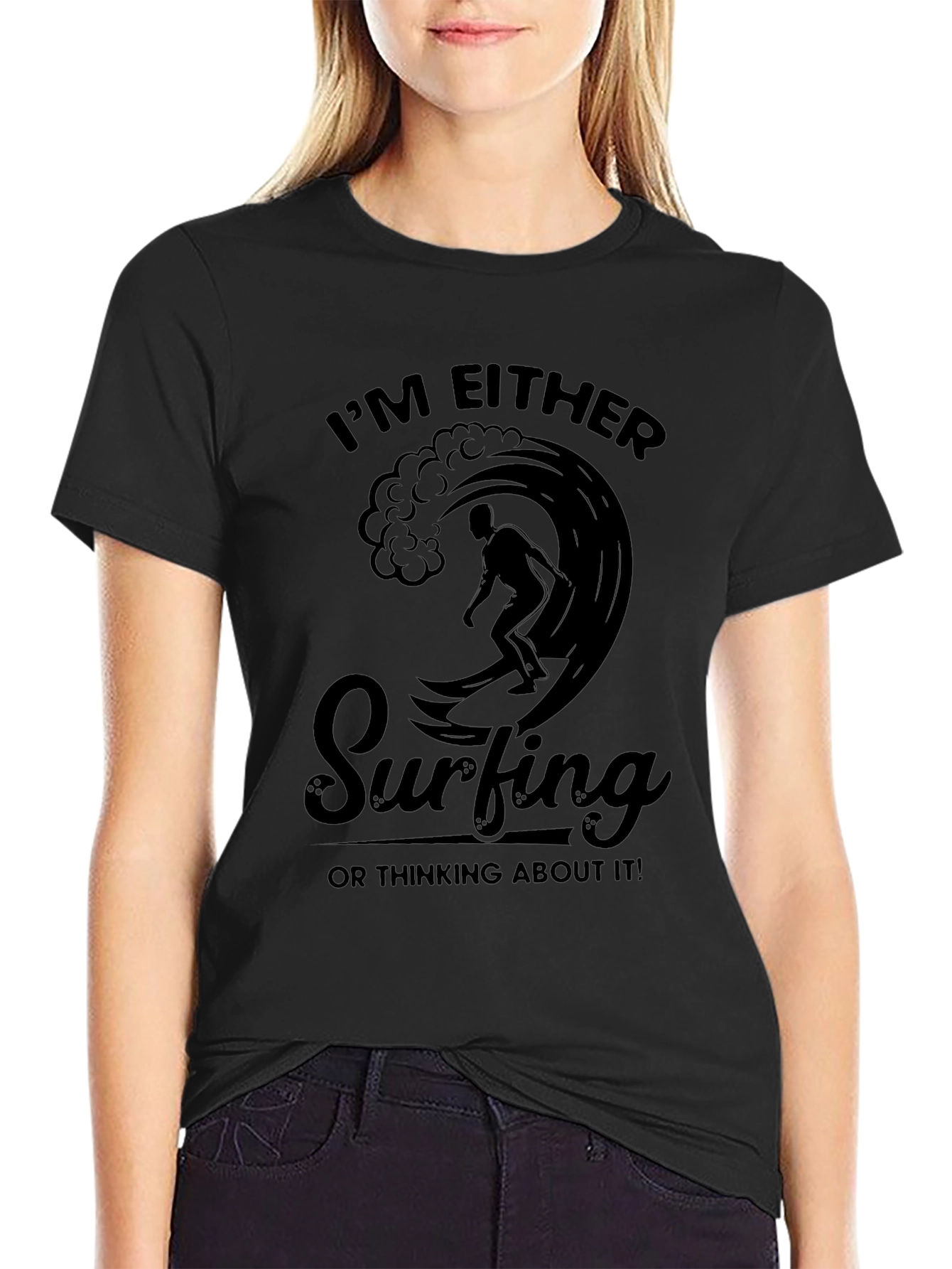 Surfing Graphic Tee - Im Either Surfing