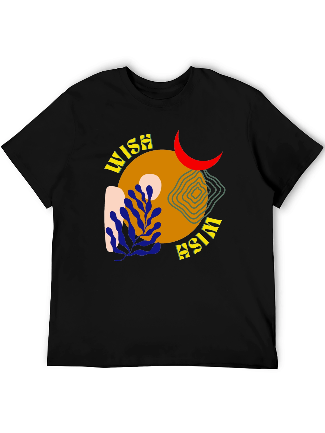 Wish Graphic Tee - Black Cotton Casual Shirt