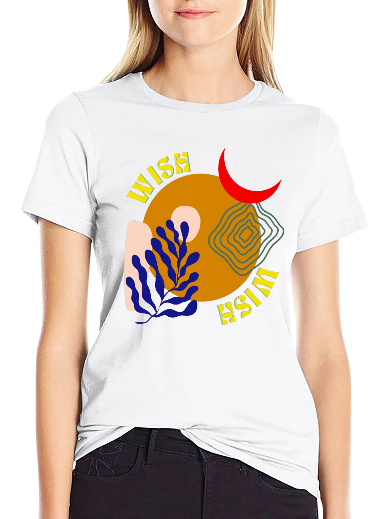 Wish Graphic Tee - Black Cotton Casual Shirt