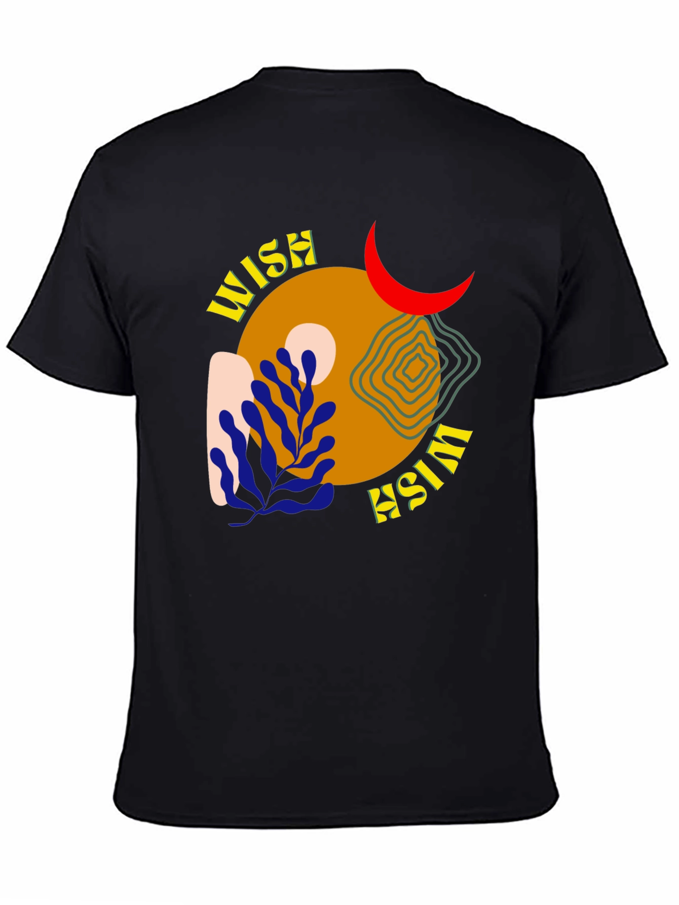 Wish Graphic Tee - Black Cotton Casual Shirt