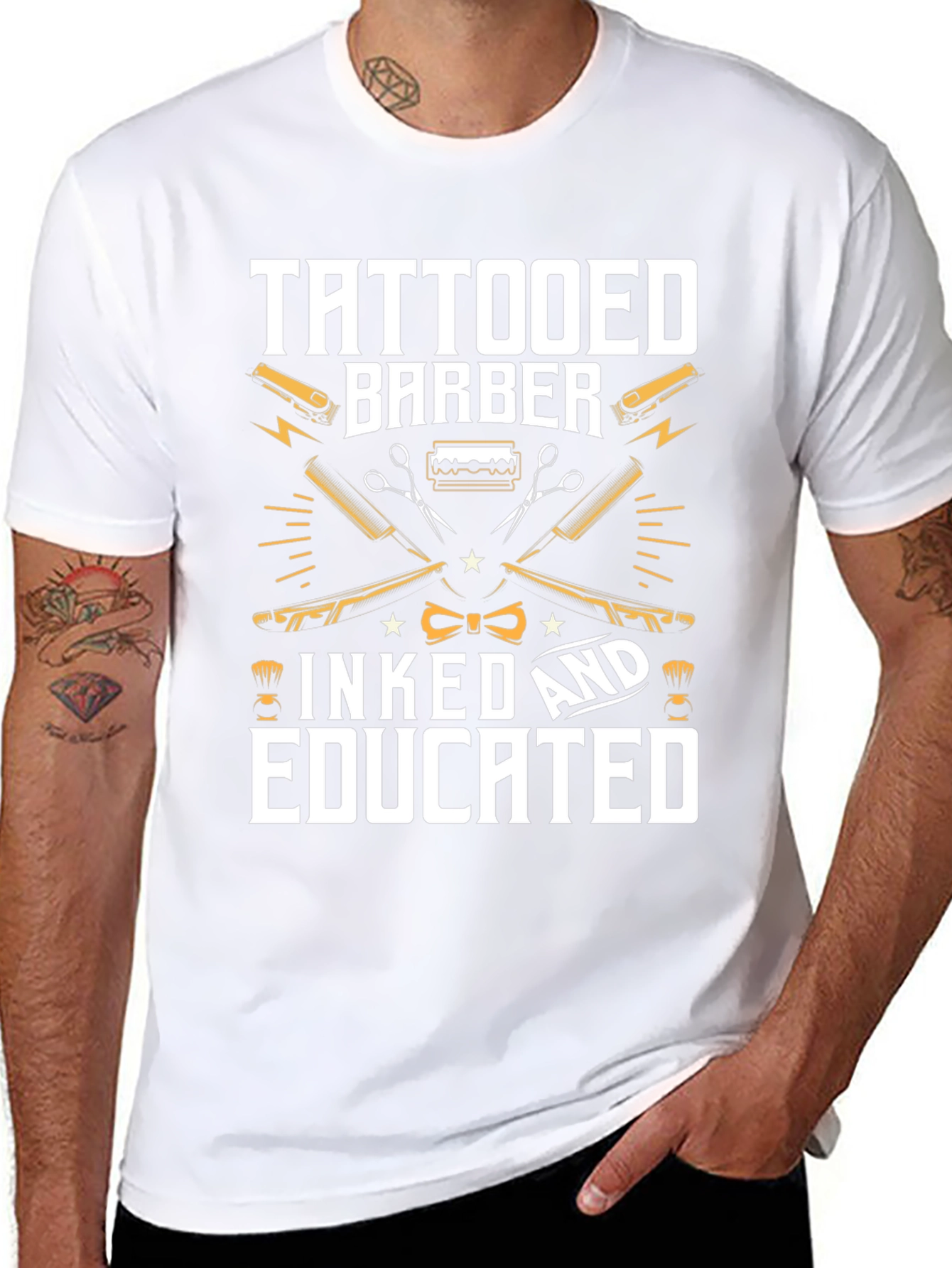 Tattooed Barber T-Shirt - Inked & Educated