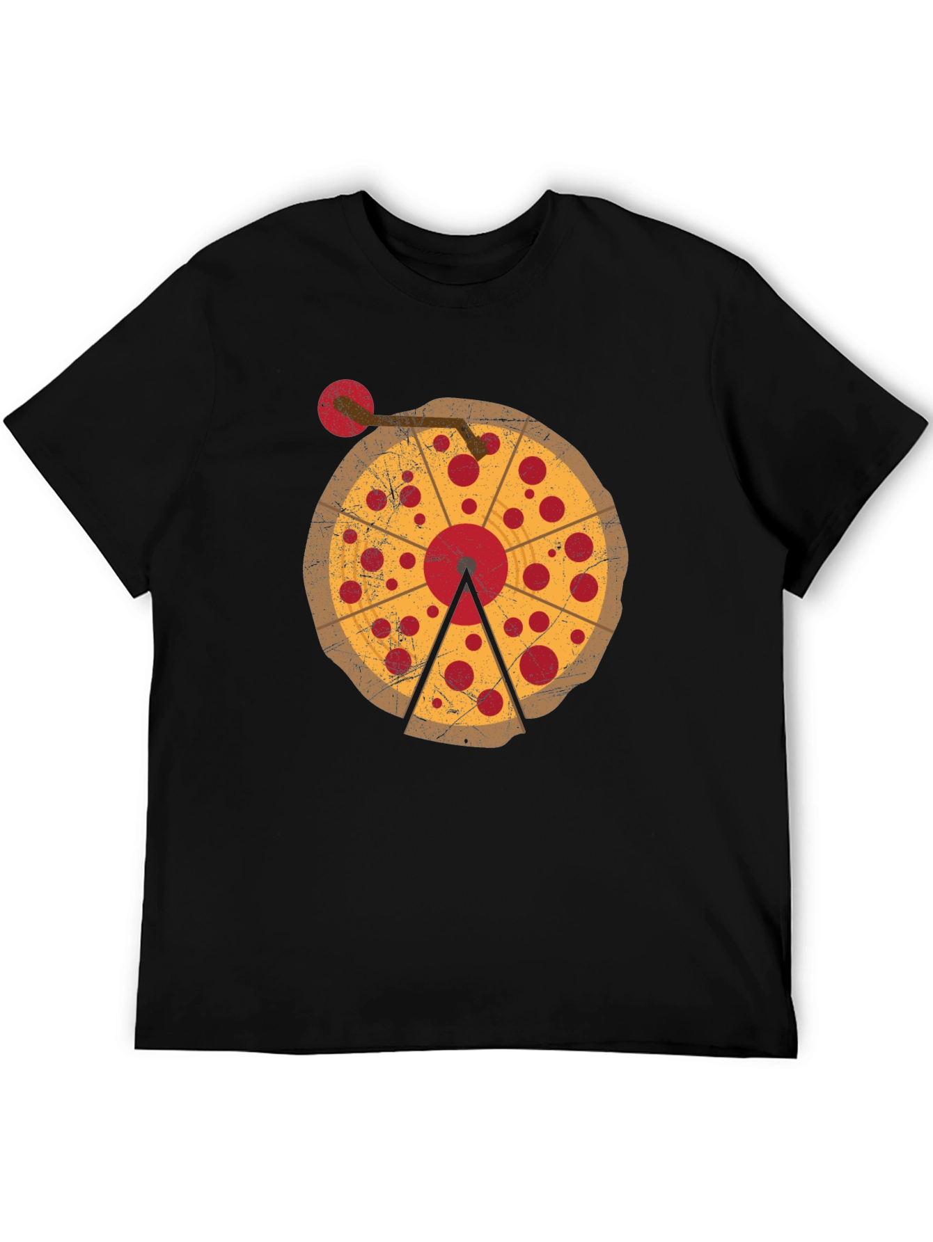 Pizza DJ Turntable Graphic T-Shirt
