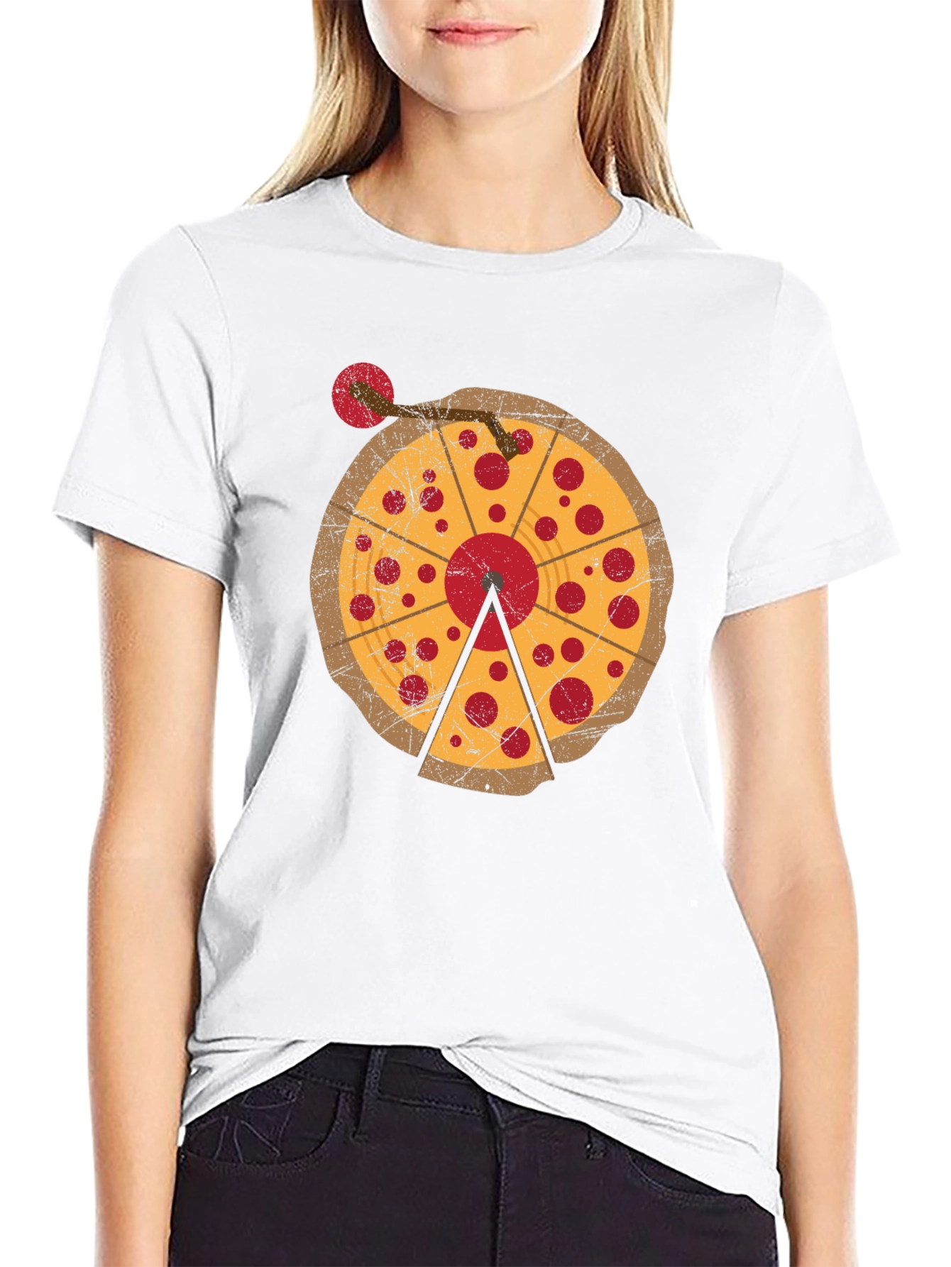 Pizza DJ Turntable Graphic T-Shirt