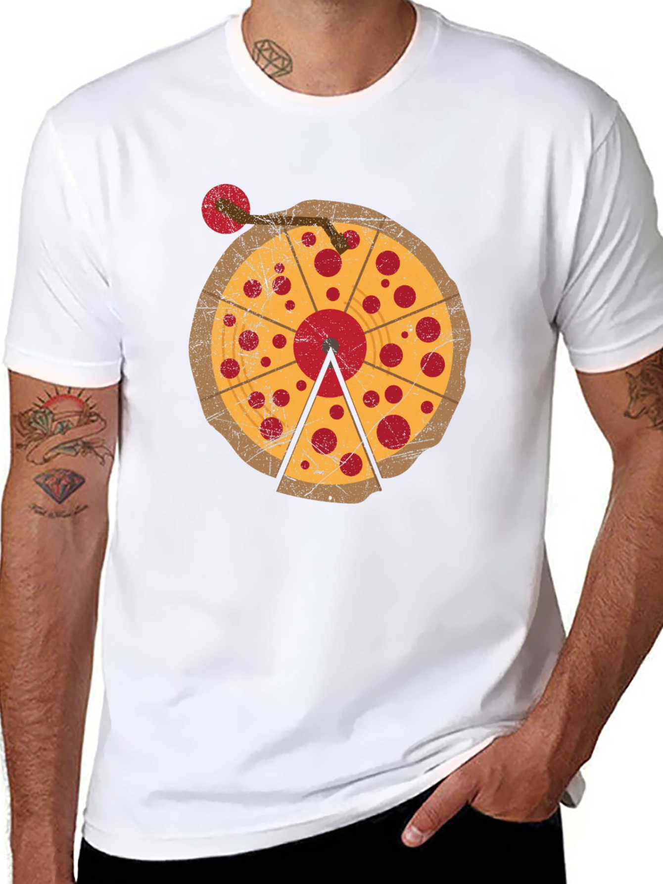 Pizza DJ Turntable Graphic T-Shirt