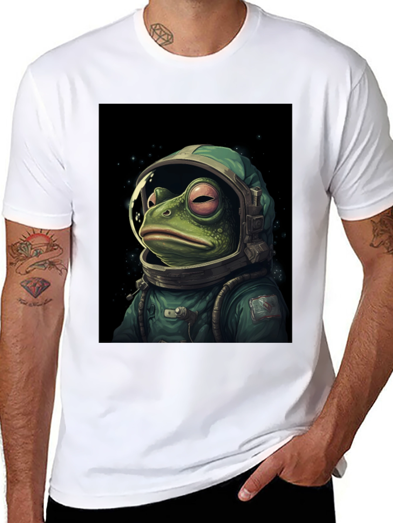 Frog Astronaut Graphic T-Shirt