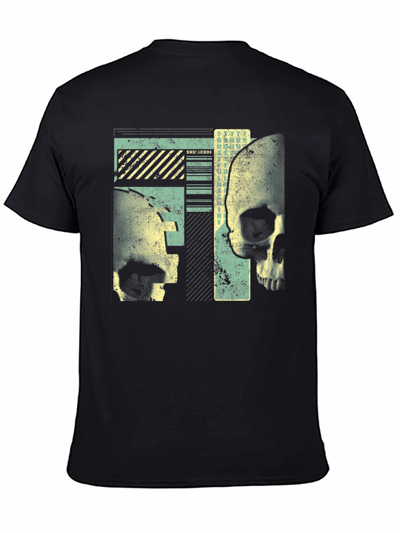 Skull Graphic Print Mens Black T-Shirt
