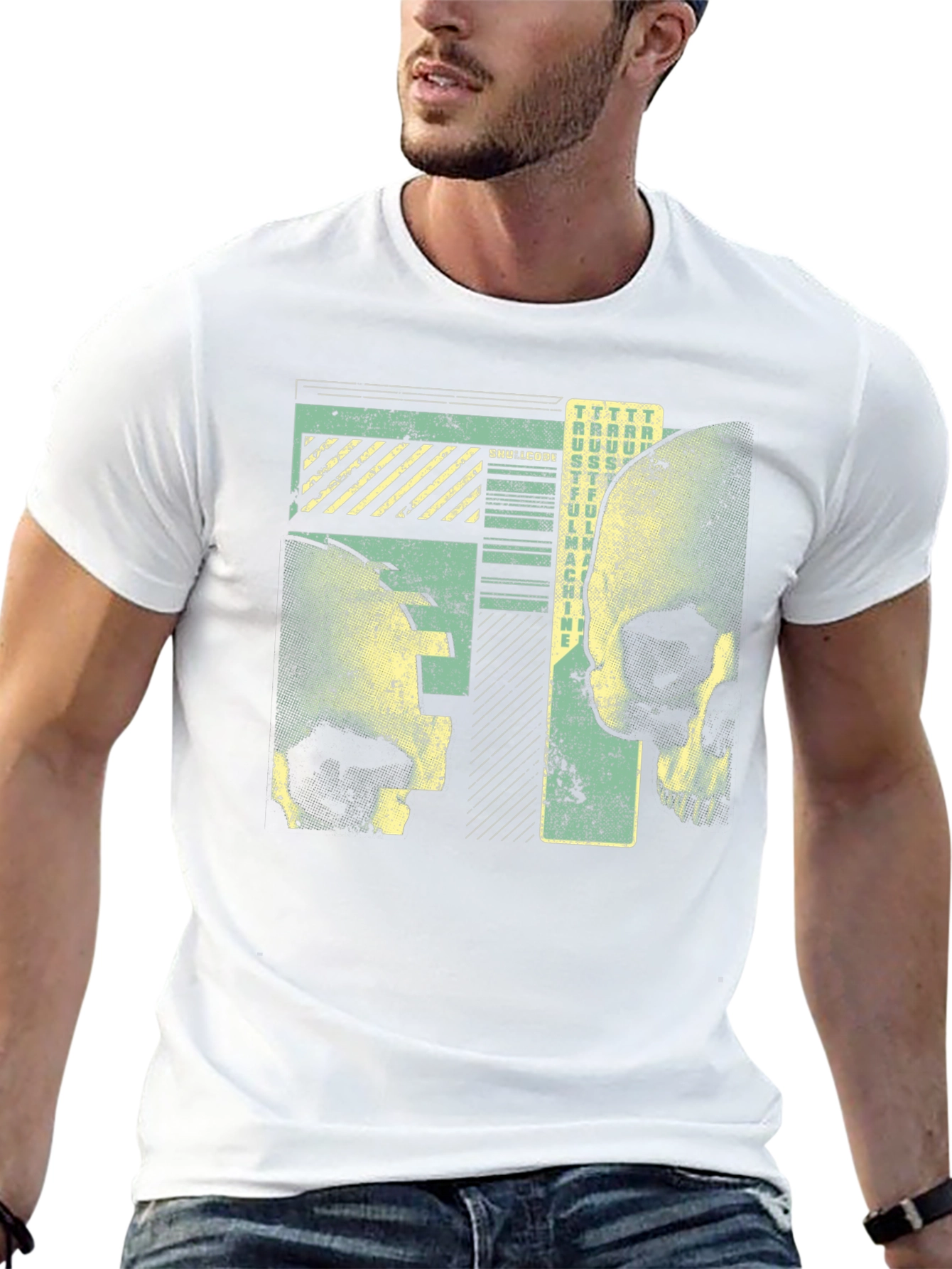 Skull Graphic Print Mens Black T-Shirt