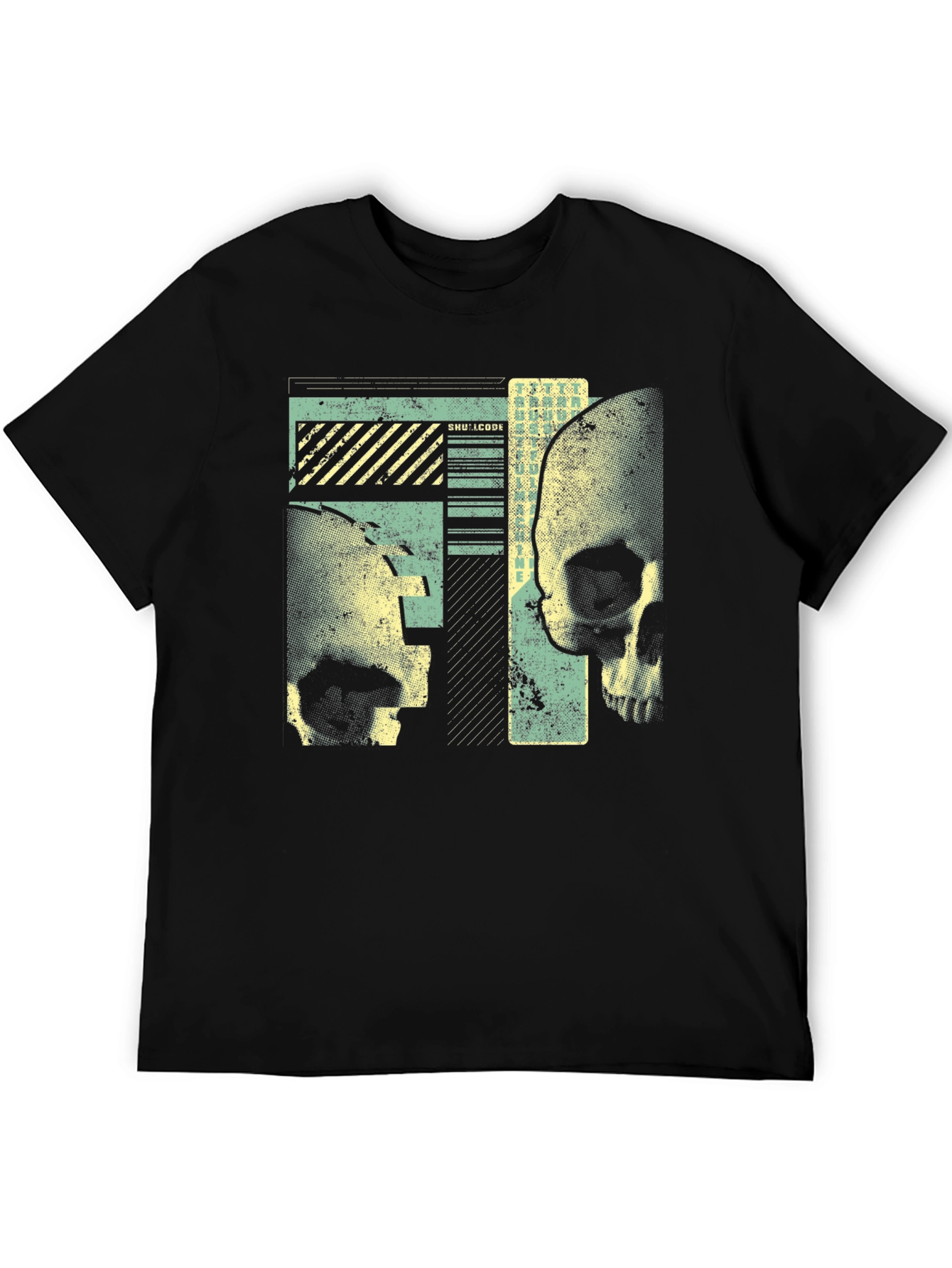 Skull Graphic Print Mens Black T-Shirt