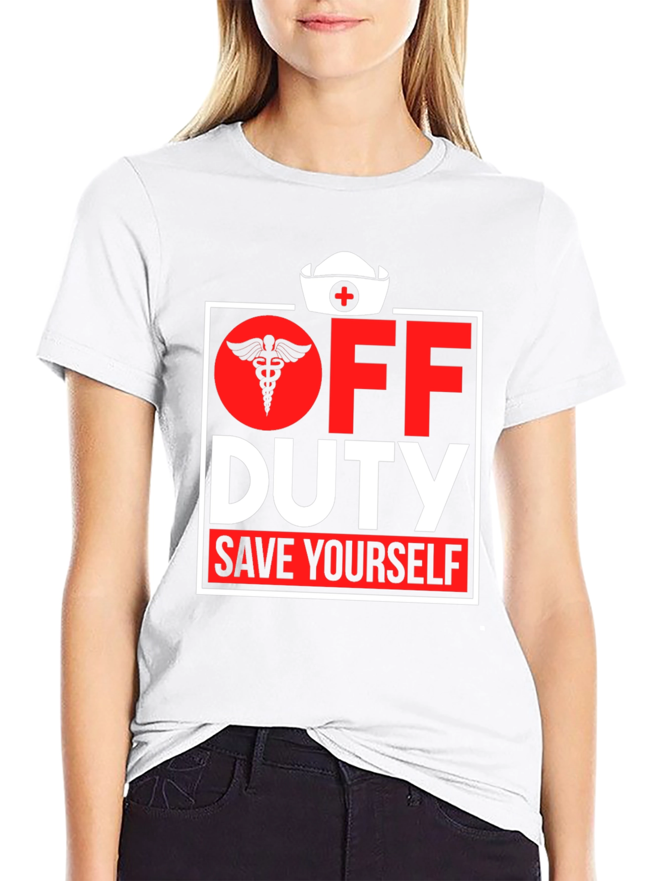 Off Duty Nurse Graphic Tee - Save Yourself!