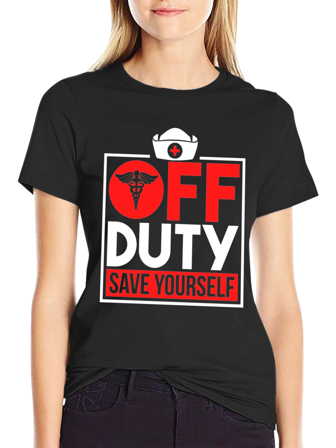 Off Duty Nurse Graphic Tee - Save Yourself!