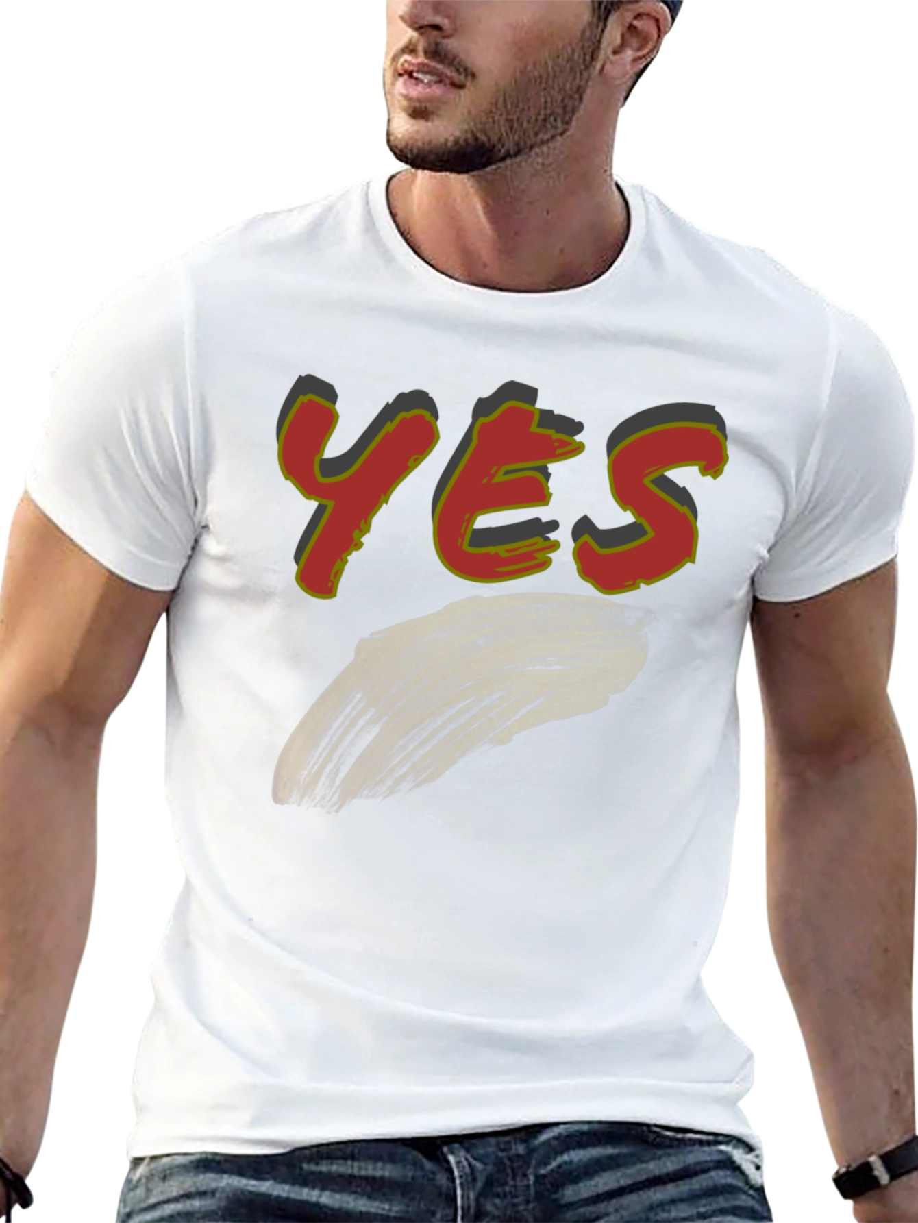 Yes Graphic Print Mens T-Shirt