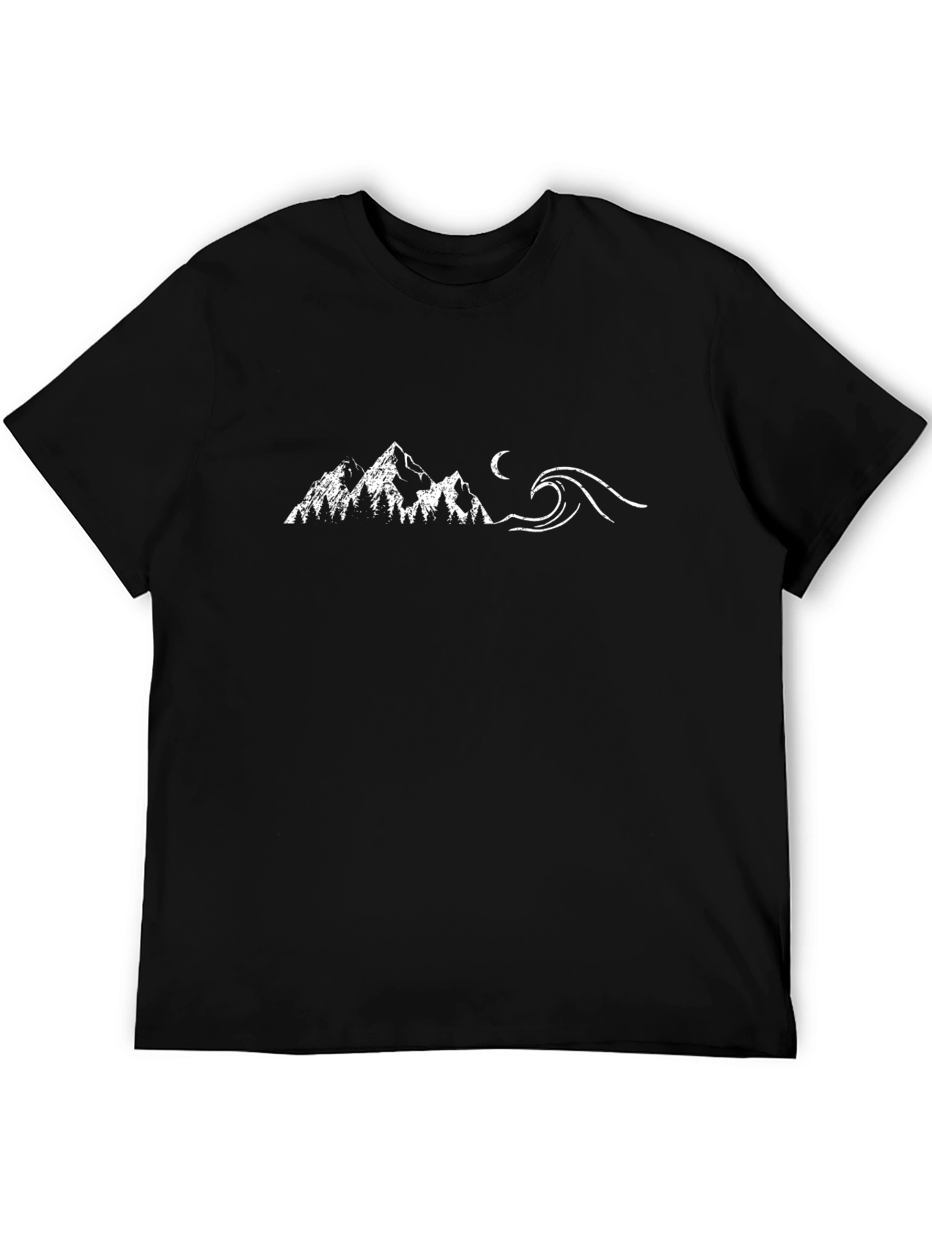 Mountain Wave Graphic Tee - Black