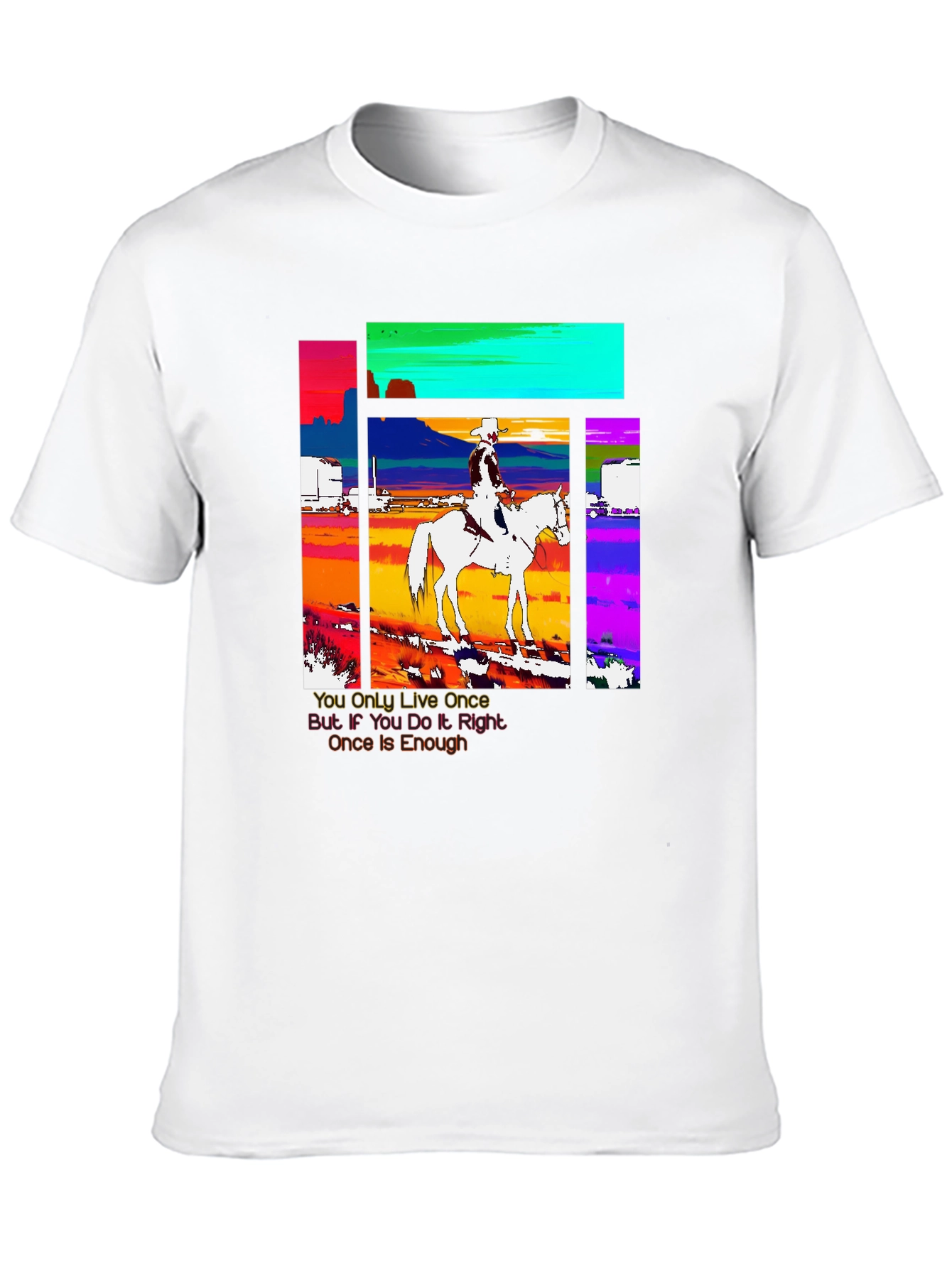 Cowboy Rider Graphic Tee - Live Once T-Shirt