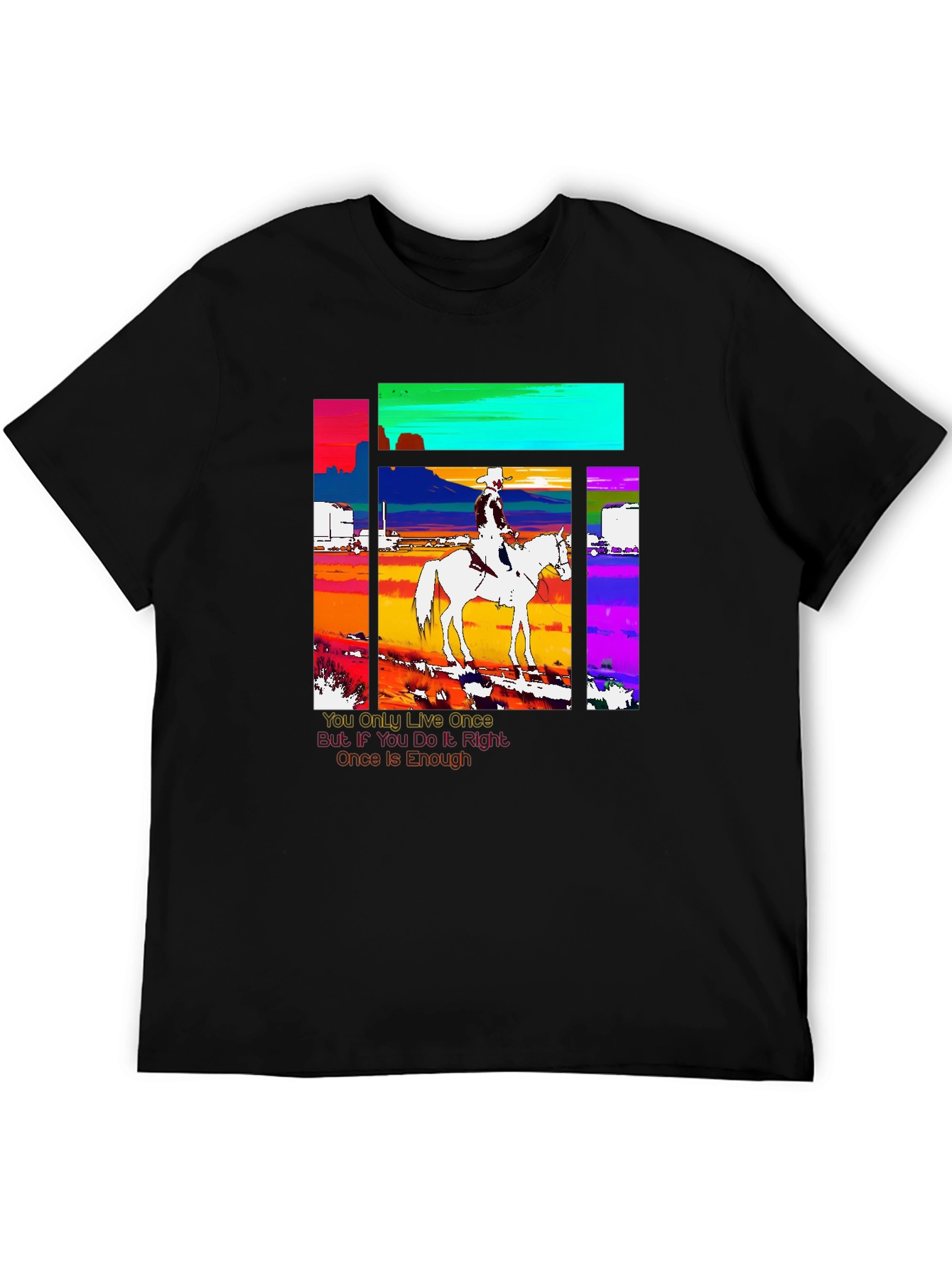 Cowboy Rider Graphic Tee - Live Once T-Shirt