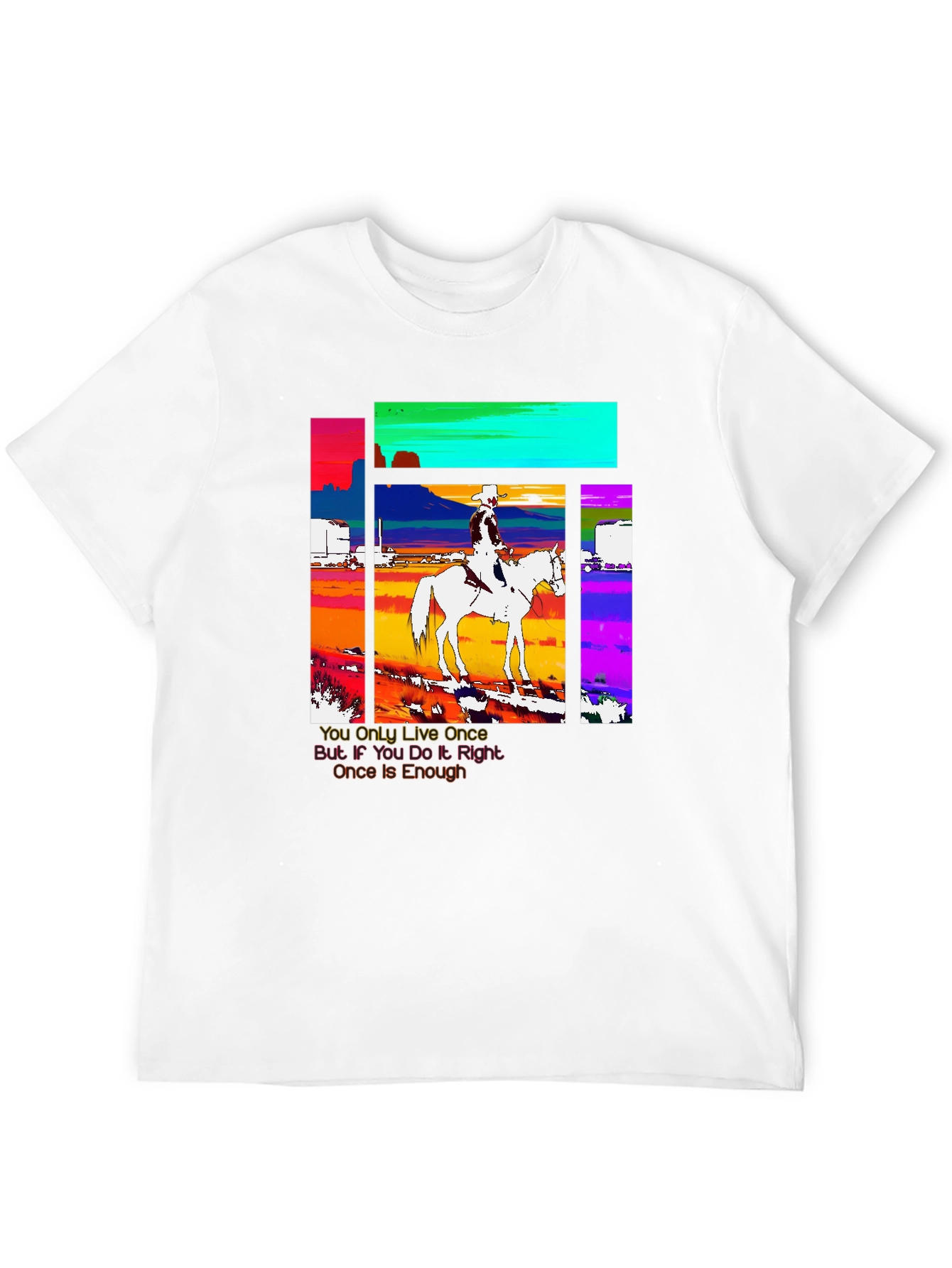 Cowboy Rider Graphic Tee - Live Once T-Shirt