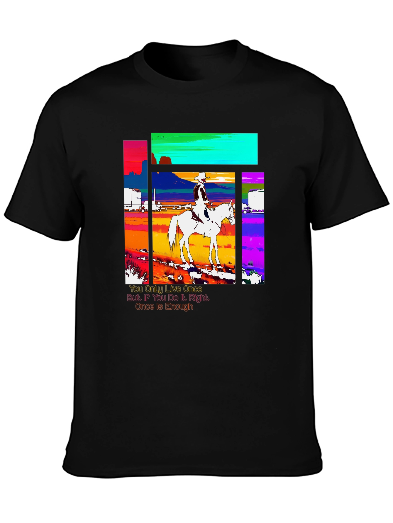Cowboy Rider Graphic Tee - Live Once T-Shirt