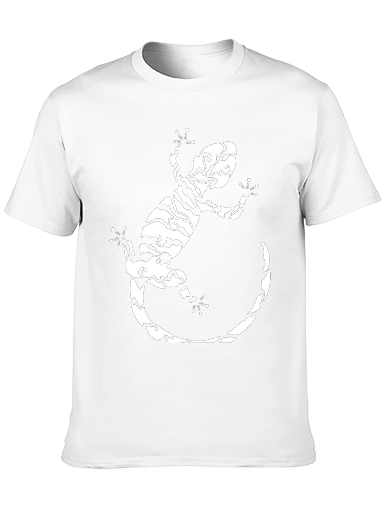 Tribal Gecko Graphic Tee - Stylish Black T-Shirt