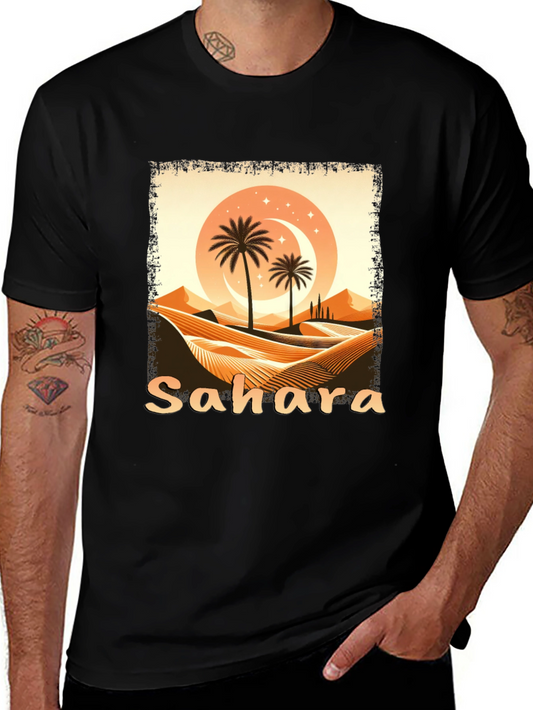 Sahara Desert Graphic Tee - Unisex Black T-Shirt