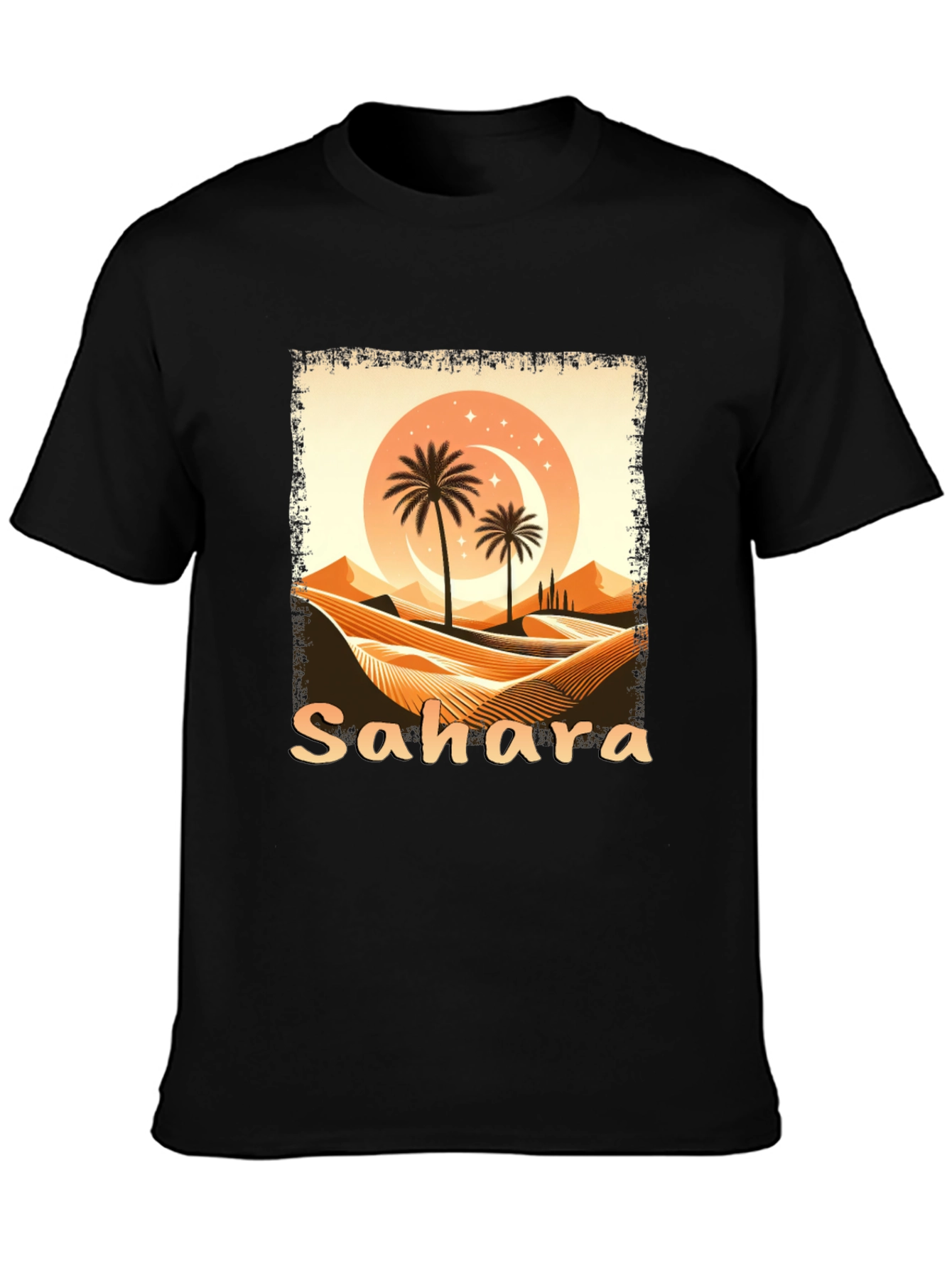 Sahara Desert Graphic Tee - Unisex Black T-Shirt