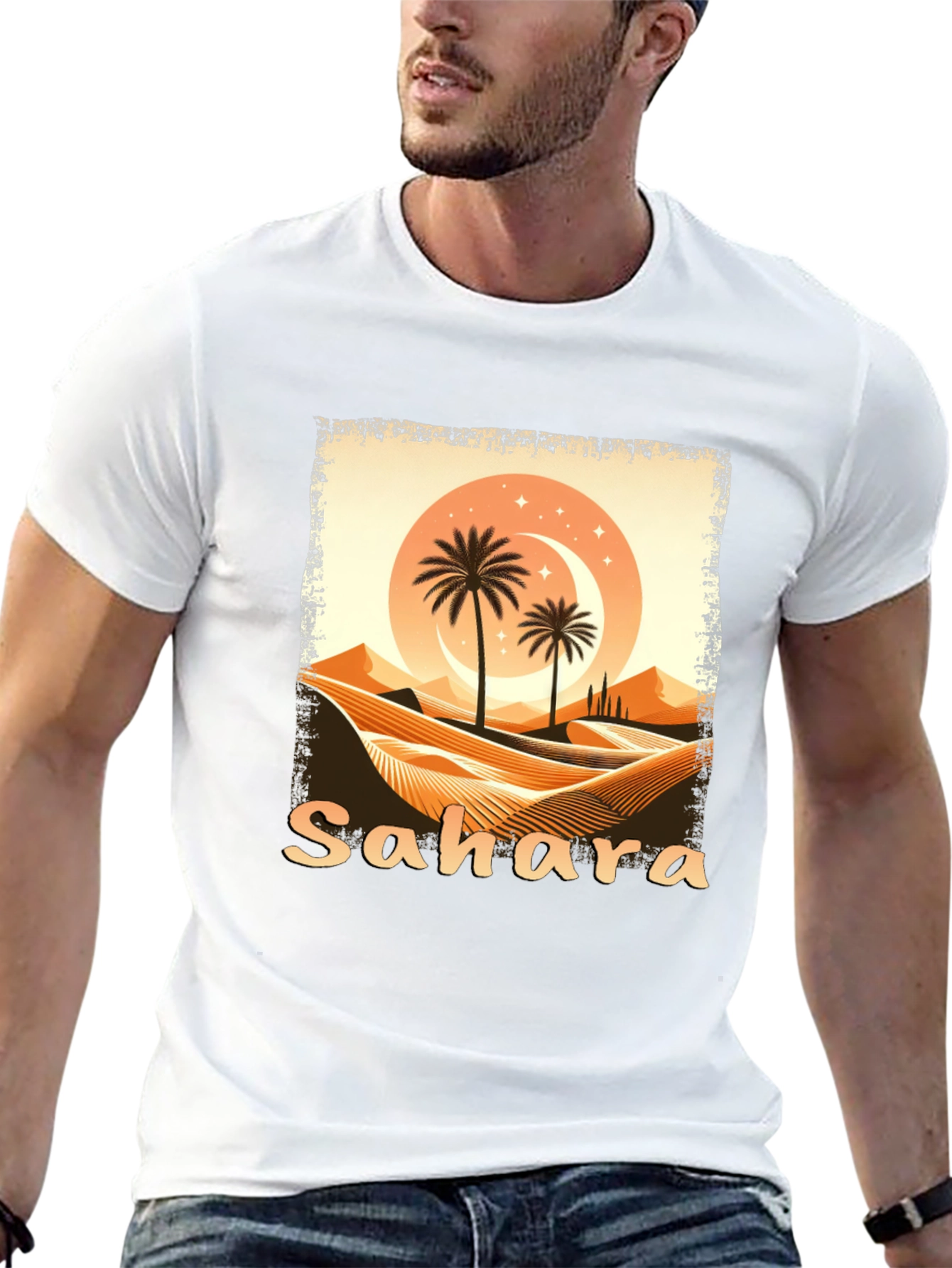 Sahara Desert Graphic Tee - Unisex Black T-Shirt