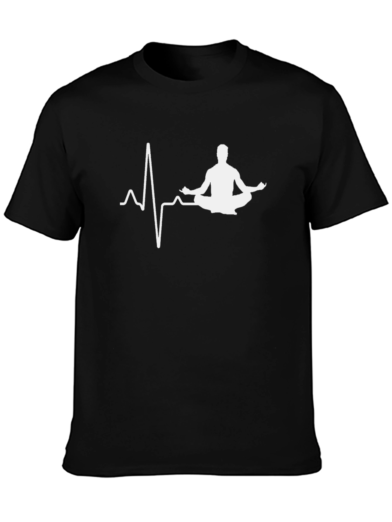 Yoga Heartbeat T-Shirt - Black Meditate in Style