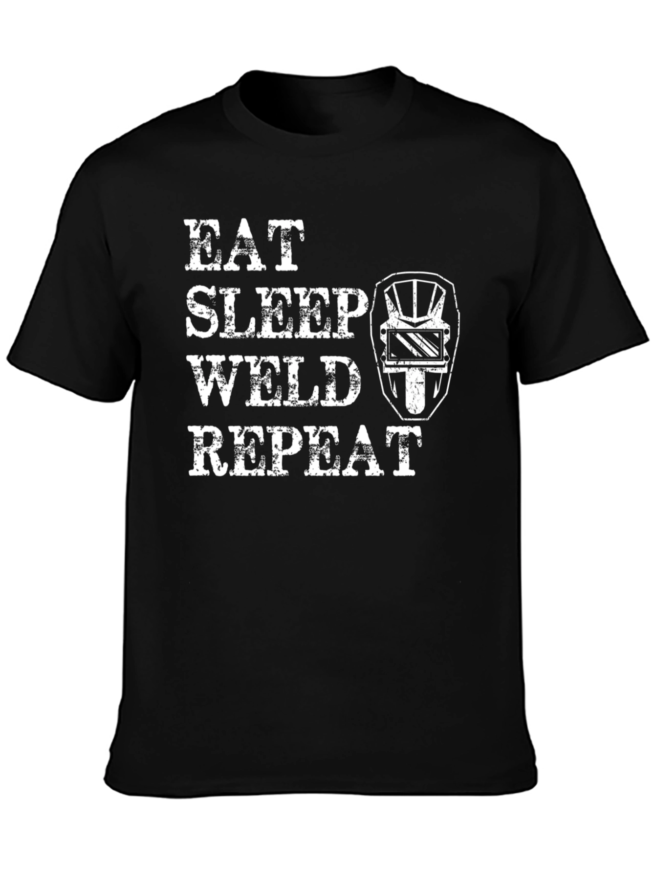 Eat Sleep Weld Repeat Black T-Shirt
