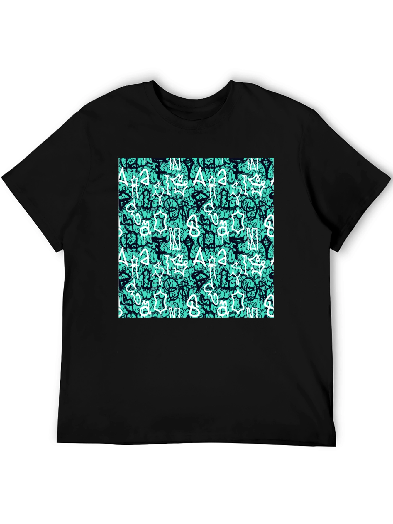 Abstract Print Black T-Shirt