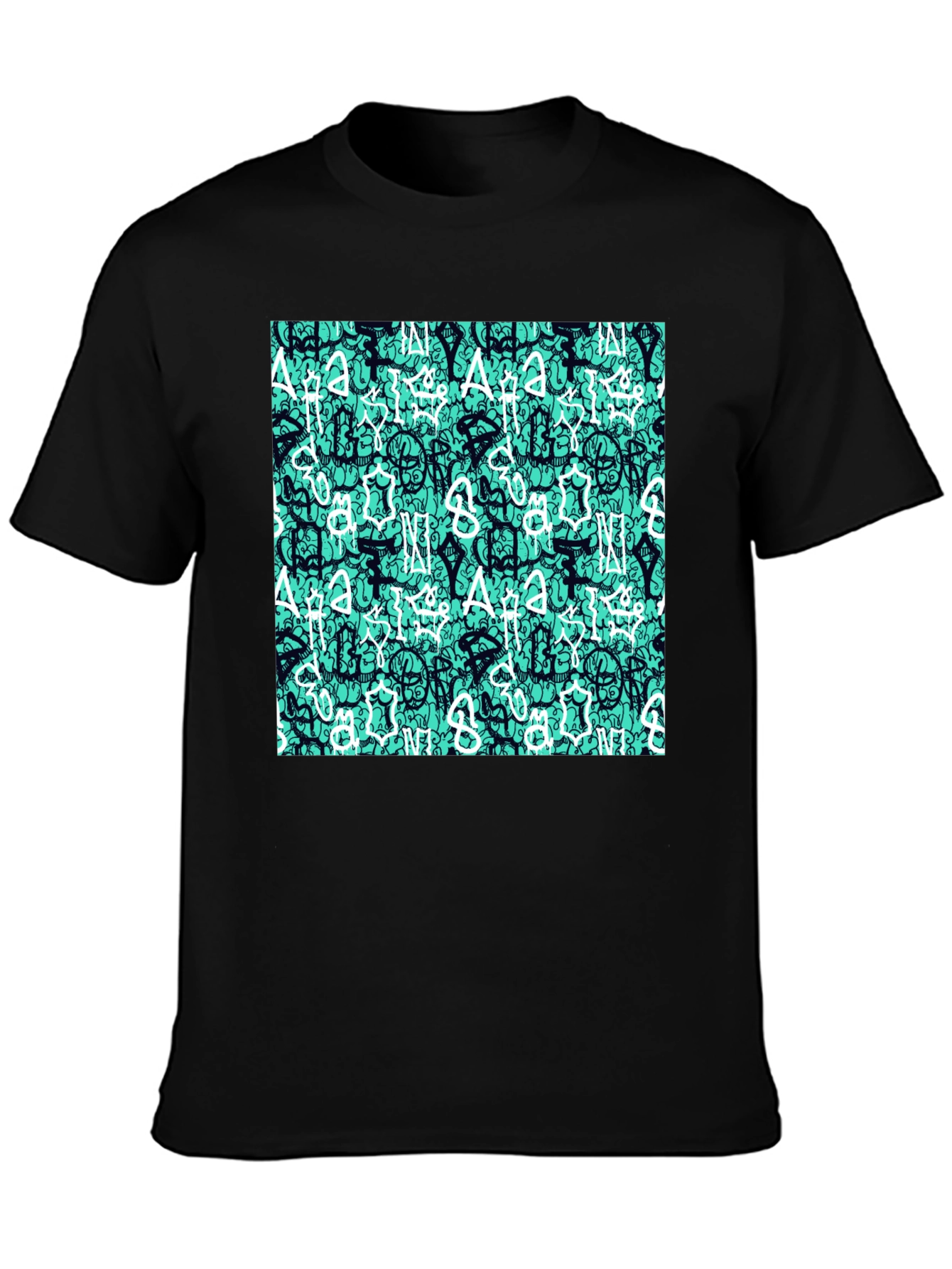 Abstract Print Black T-Shirt