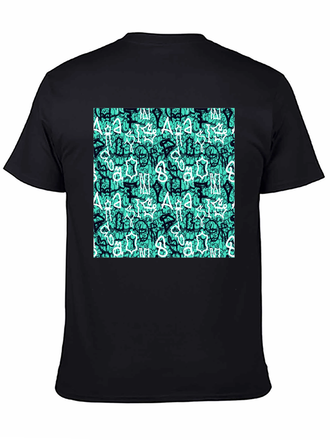Abstract Print Black T-Shirt