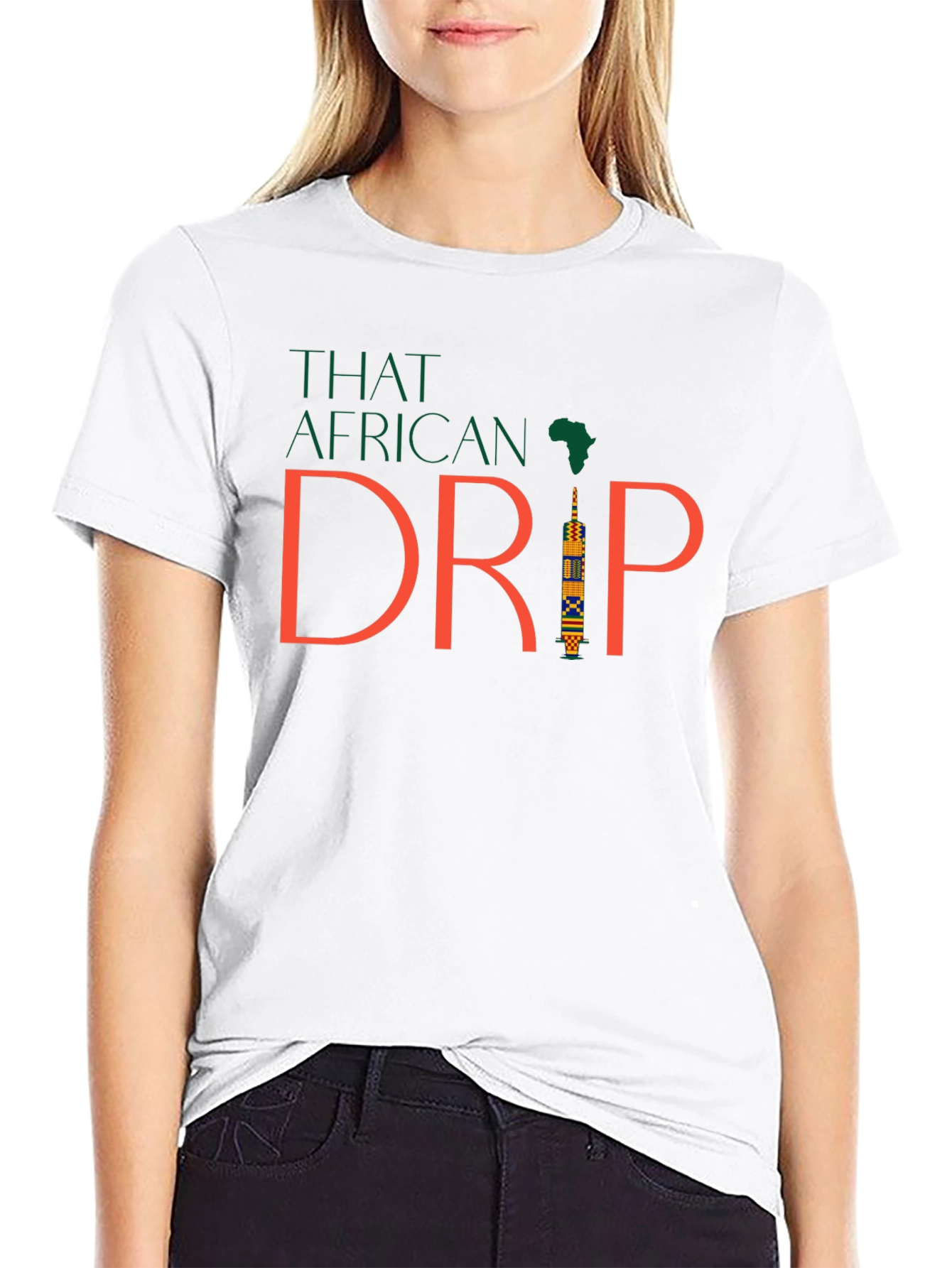 That African Drip Black Tee