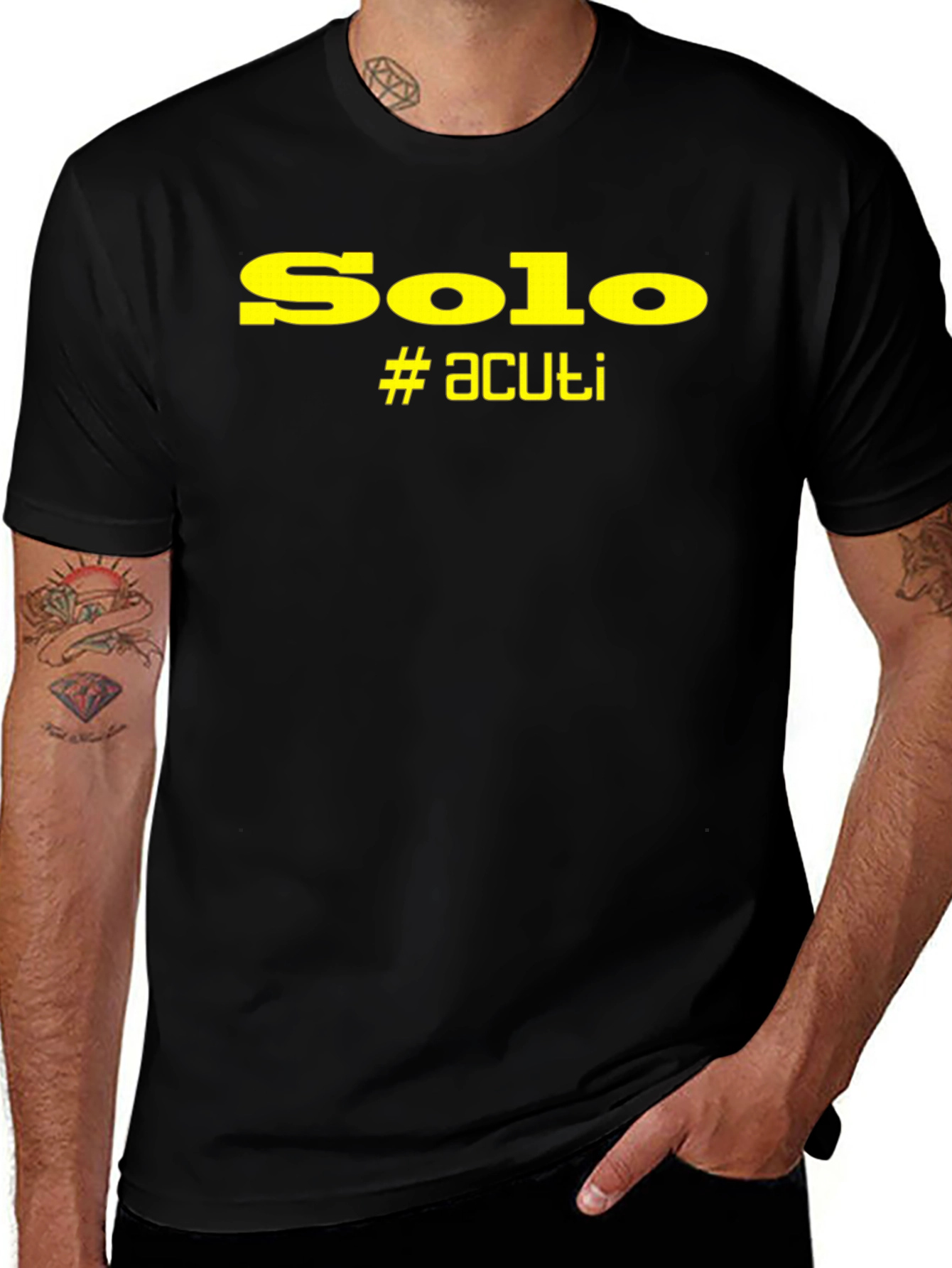 Solo #acuti Black Graphic T-Shirt