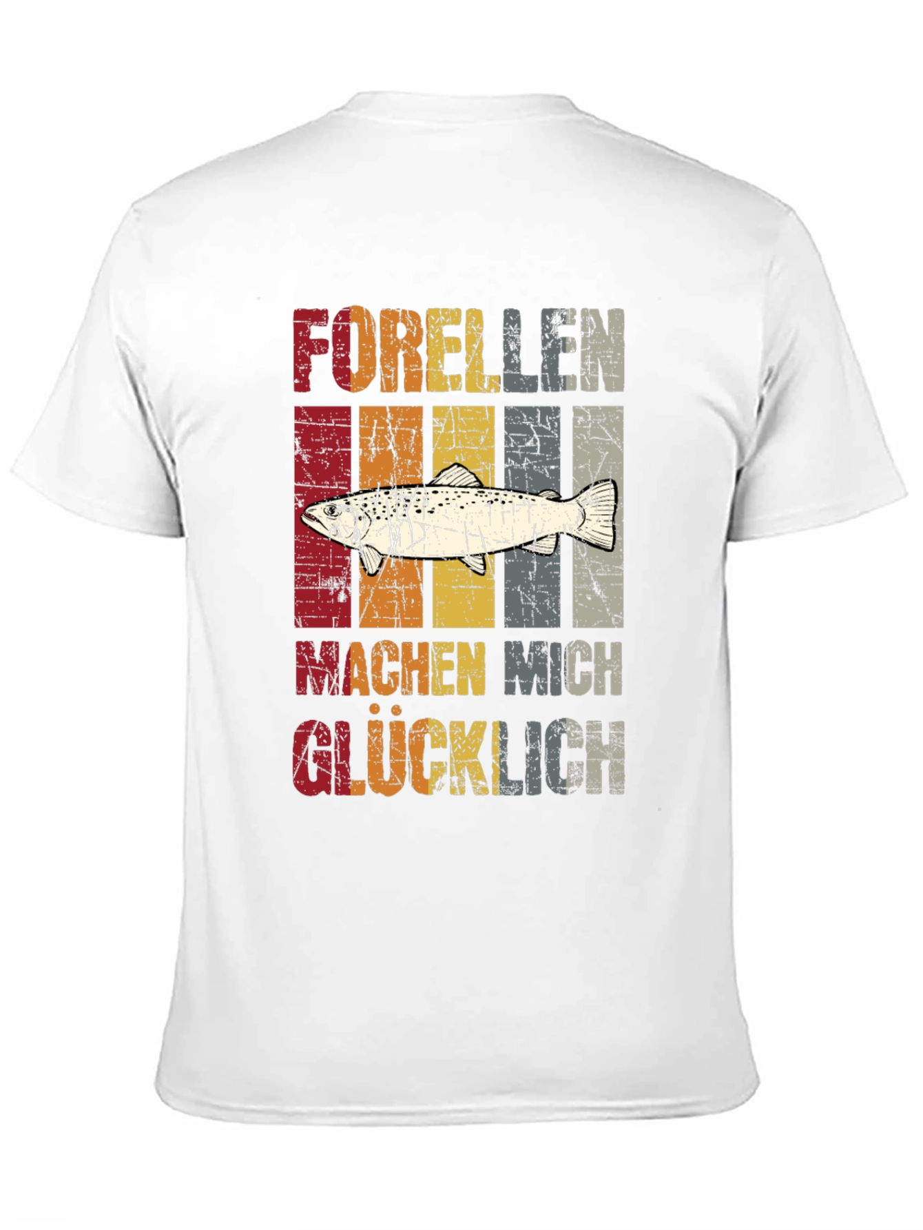 Retro Trout Fishing T-Shirt - Makes Me Happy