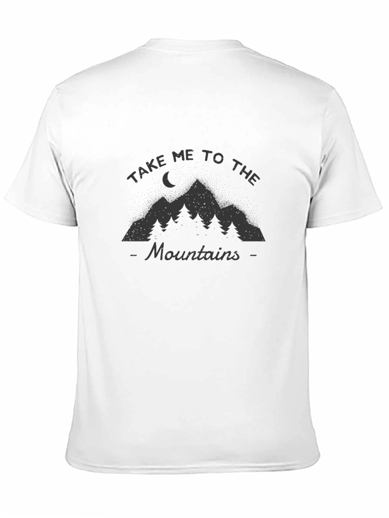 Mountain Adventure Graphic Tee - Black Crew Neck T-Shirt