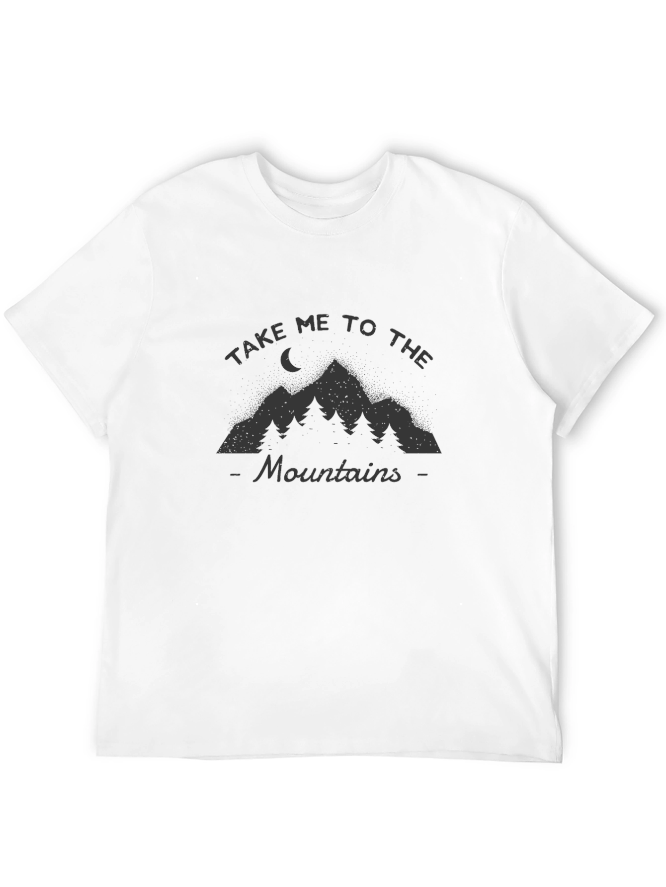 Mountain Adventure Graphic Tee - Black Crew Neck T-Shirt