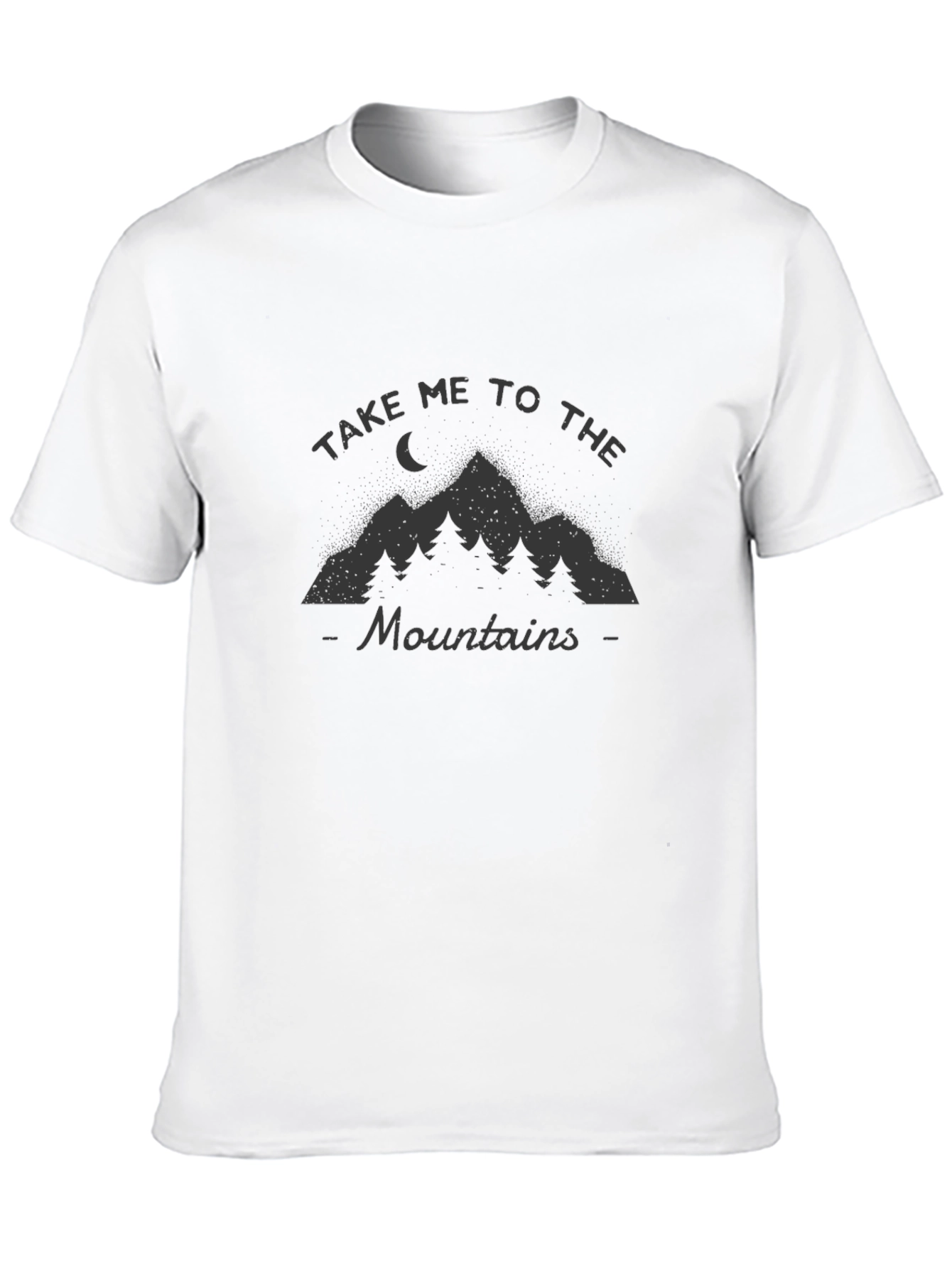 Mountain Adventure Graphic Tee - Black Crew Neck T-Shirt