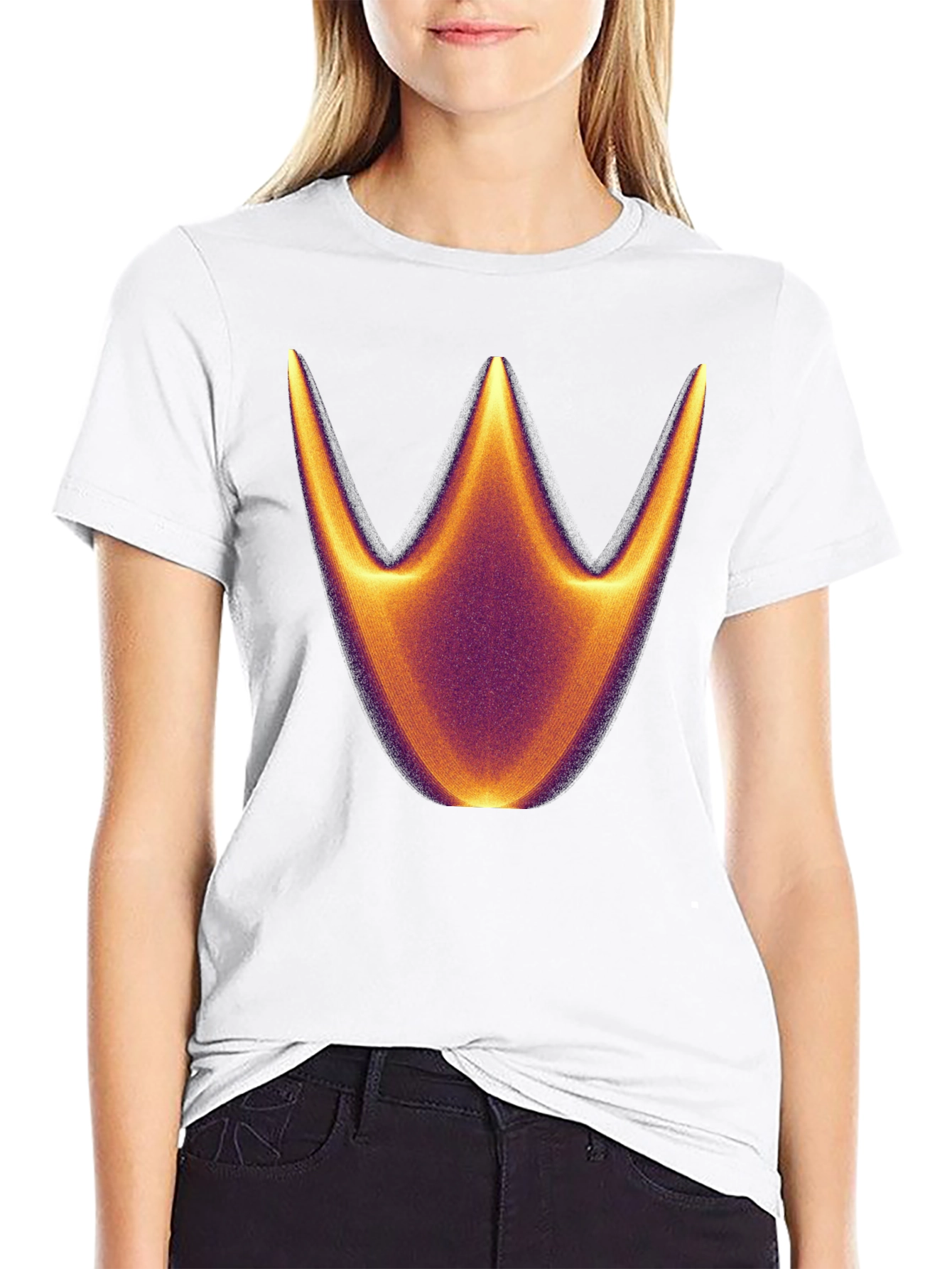 Abstract Crown Graphic Black T-Shirt