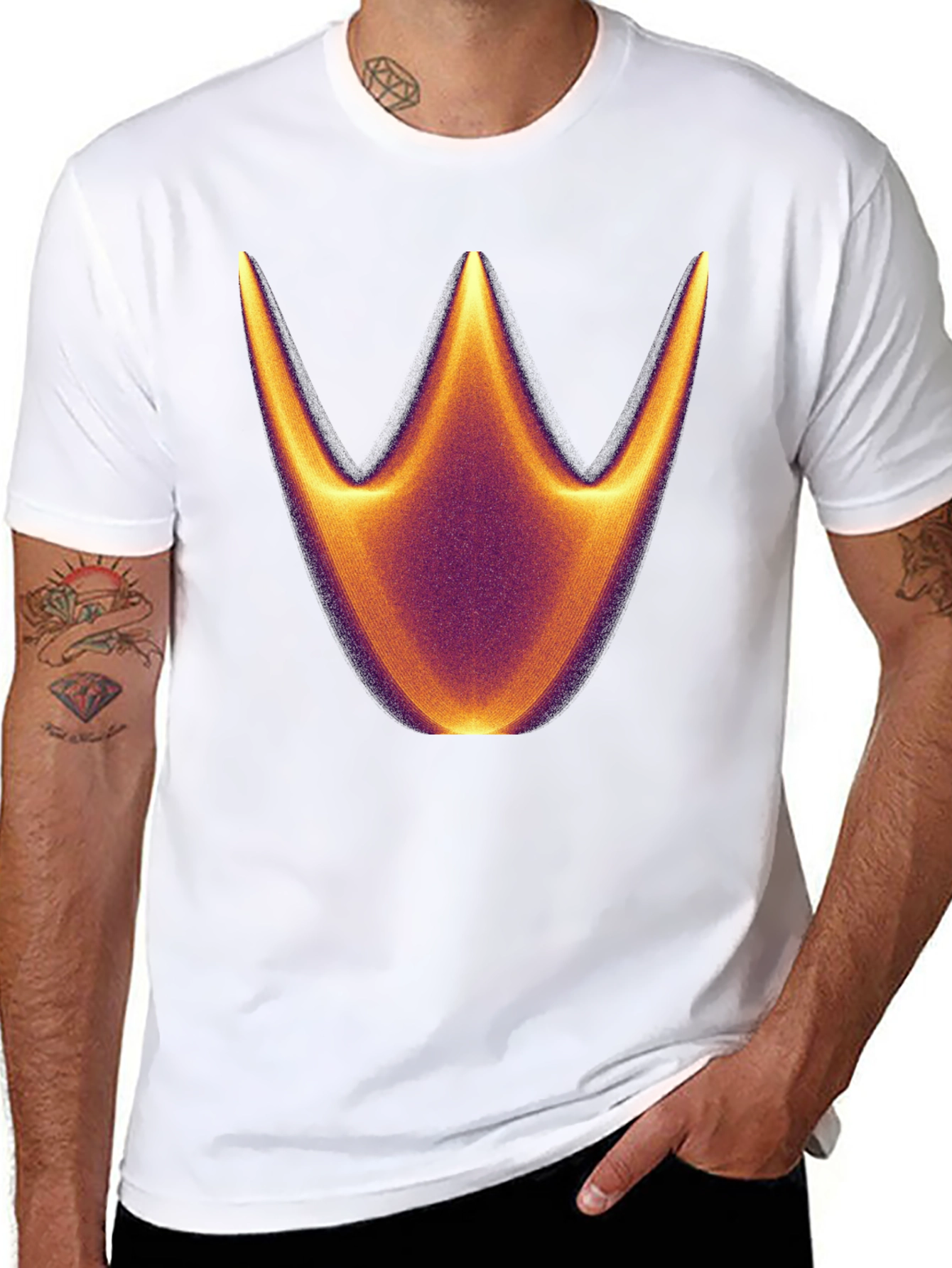 Abstract Crown Graphic Black T-Shirt