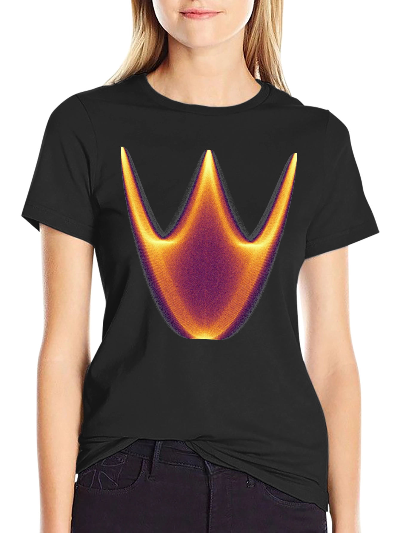 Abstract Crown Graphic Black T-Shirt
