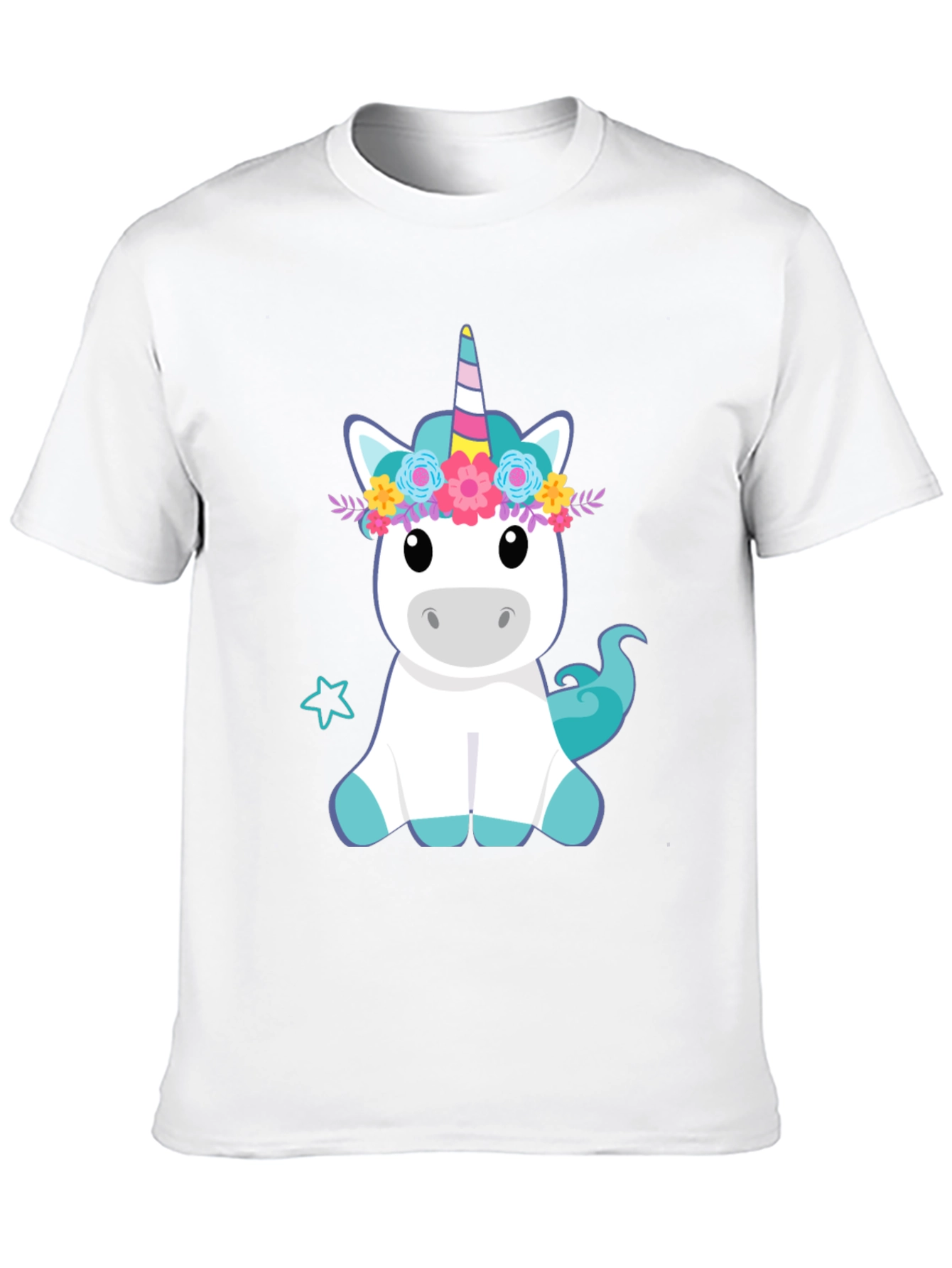 Unicorn Graphic Print Black T-Shirt