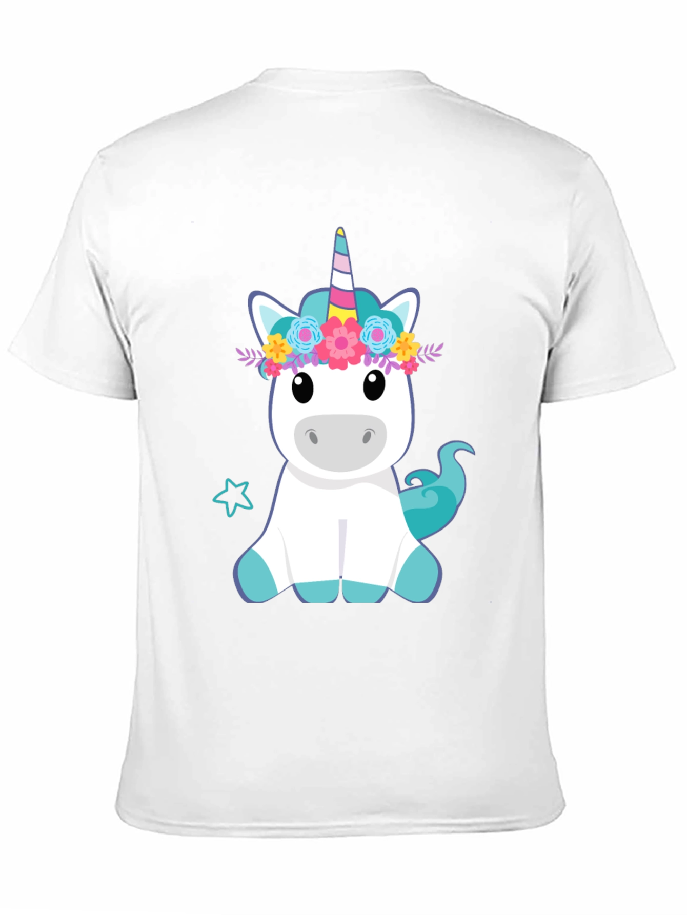 Unicorn Graphic Print Black T-Shirt