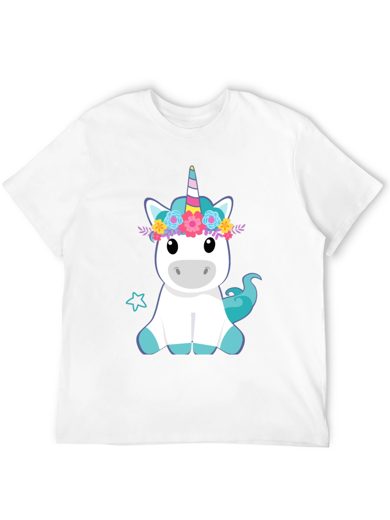 Unicorn Graphic Print Black T-Shirt
