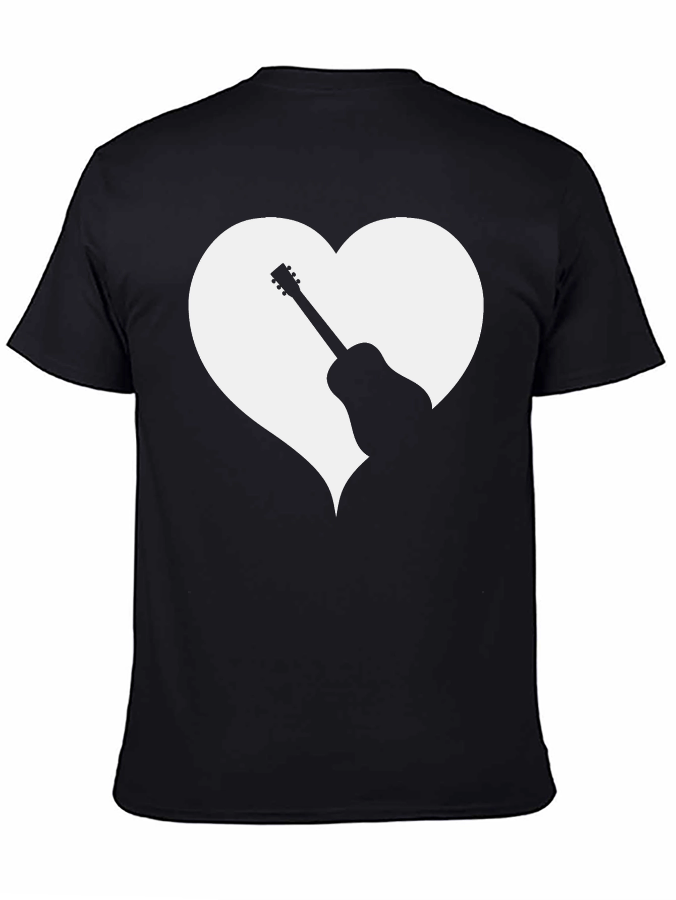 Guitar Heart Graphic Black T-Shirt - Music Lover Tee