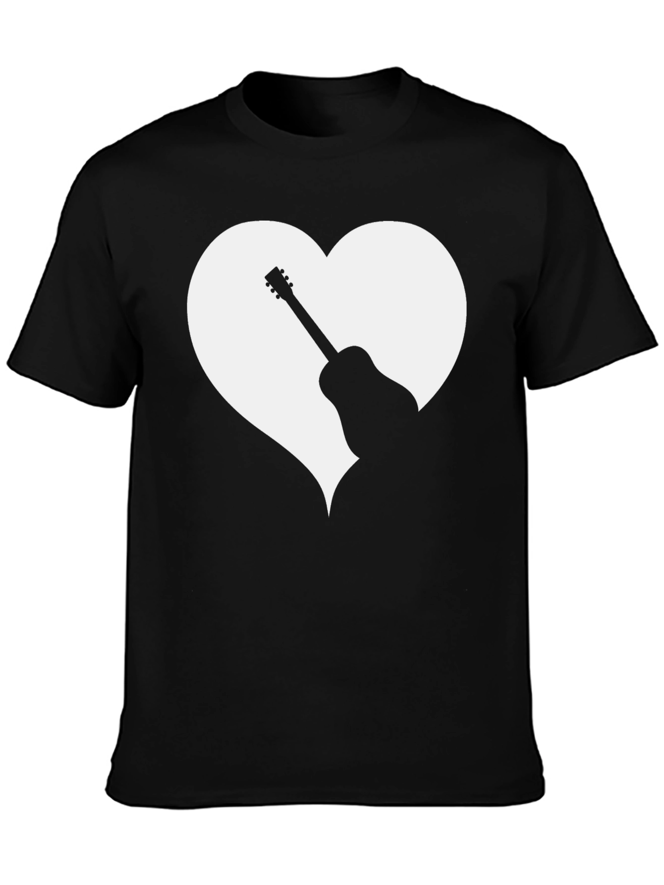 Guitar Heart Graphic Black T-Shirt - Music Lover Tee