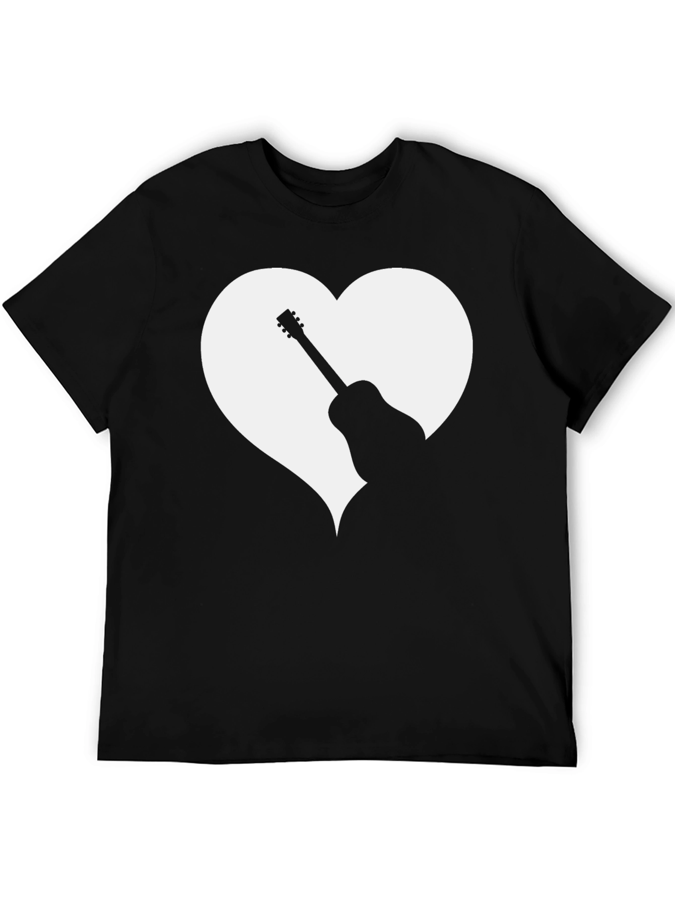 Guitar Heart Graphic Black T-Shirt - Music Lover Tee