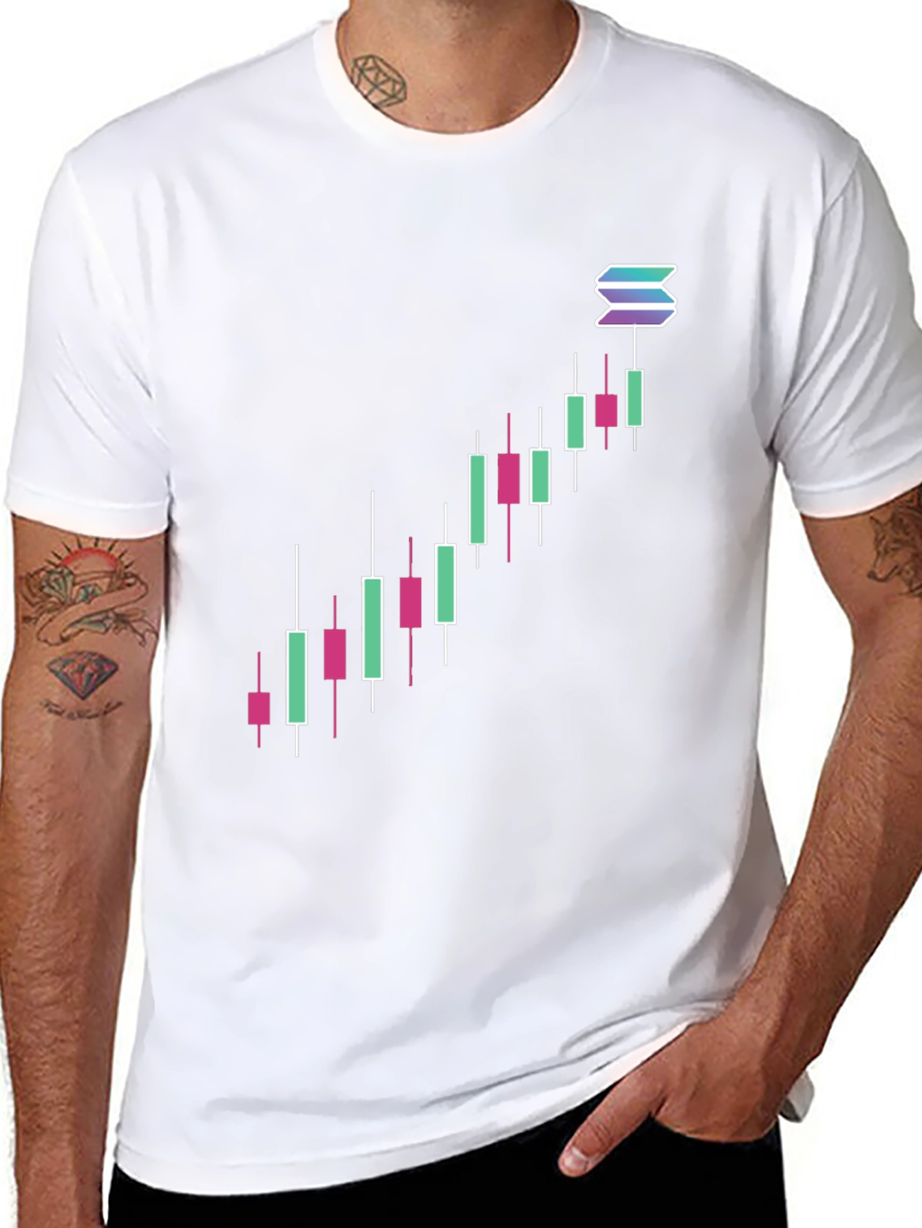 Solana Crypto Chart Black T-Shirt